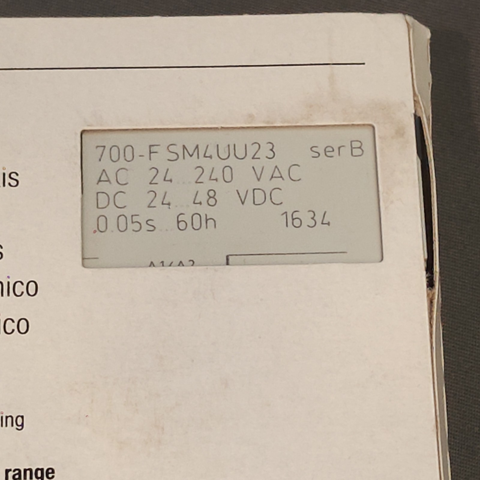 New Allen Bradley 24-48V .05S-60H Timing Relay 700-FSM4UU23