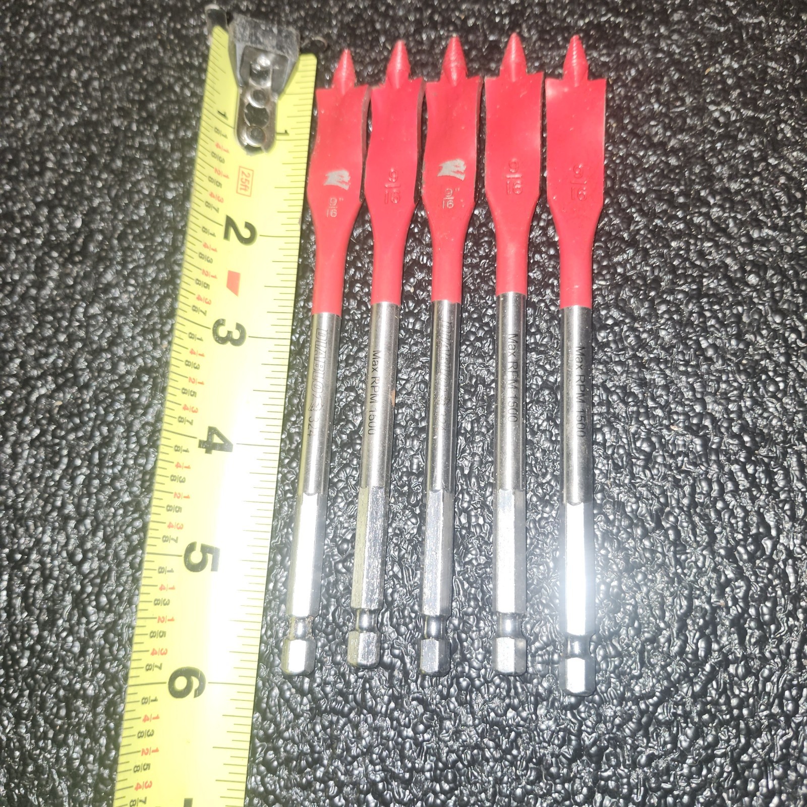 (QTY 5) Diablo SPEEDemon Spade Bit 9/16 Inch Hex Shank High Speed Steel
