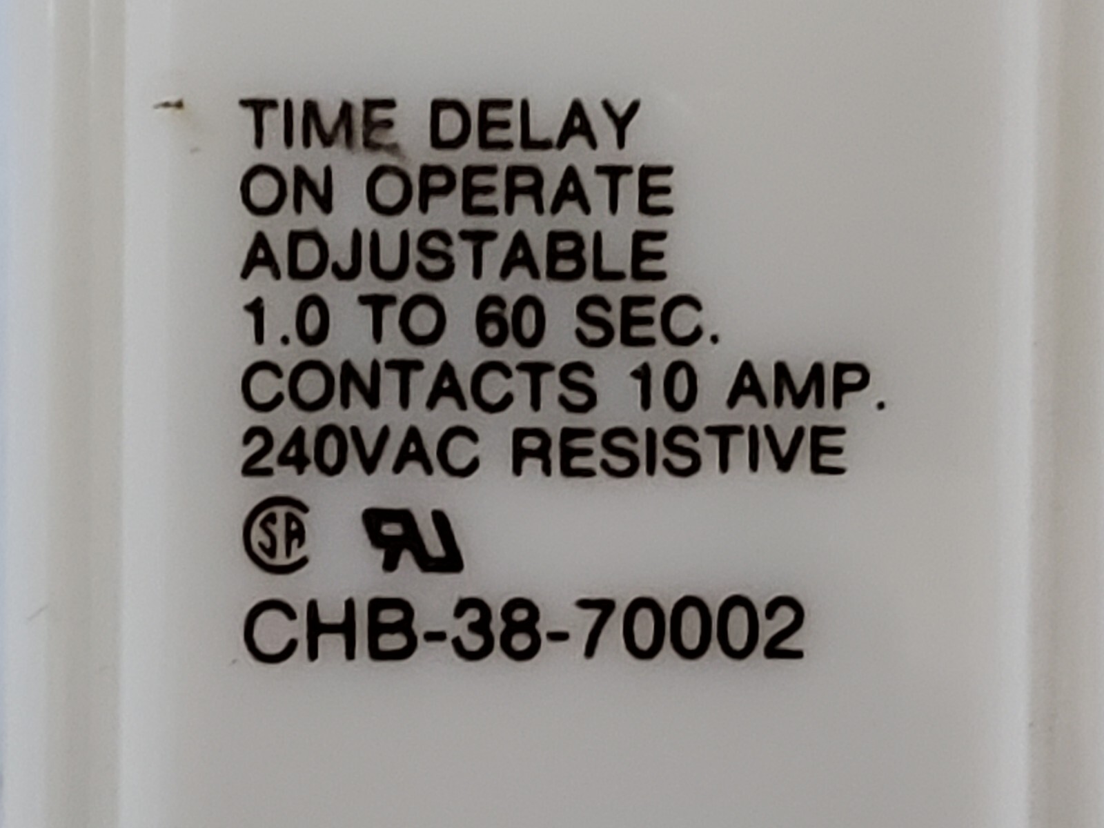 POTTER & BRUMFIELD CHB-38-70002 TIME DELAY RELAY 10A 120VAC 8 PIN NIB