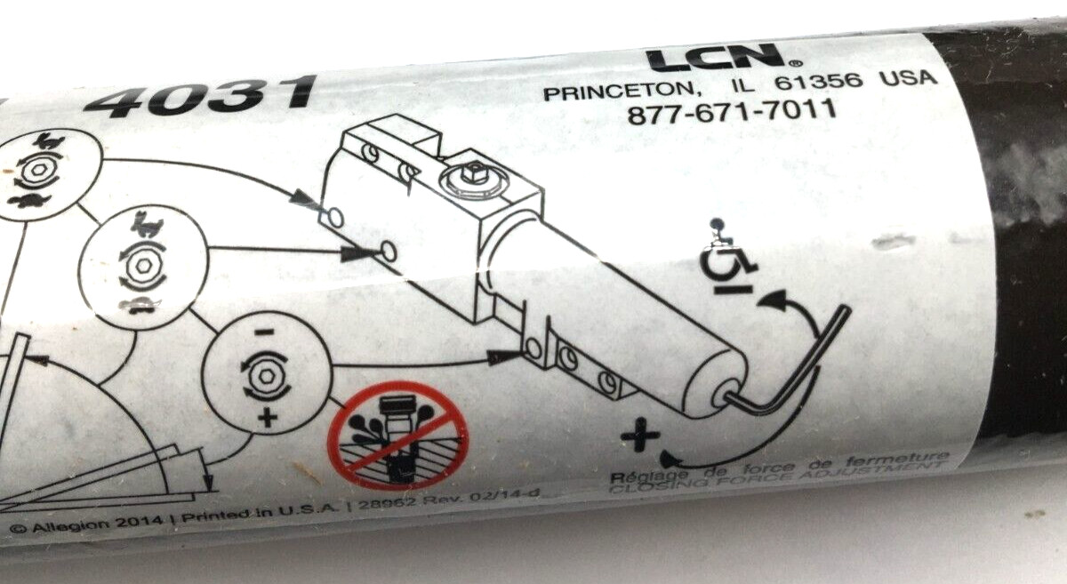 LCN Surface Mounted Heavy Duty Door Closer Dark Bronze 4031 NIB