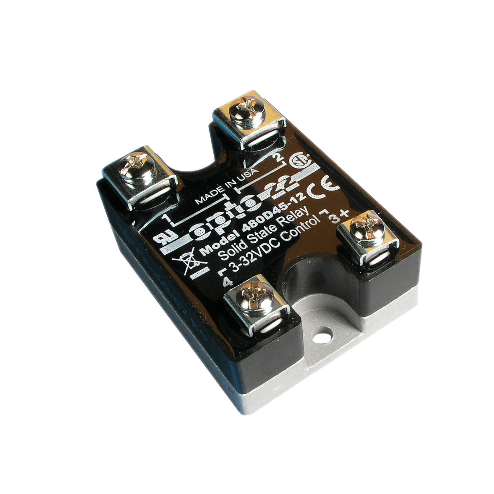 OPTO-22 480D45-12 480 VAC, 45 Amp, DC Control Solid State Relay (SSR), Transient