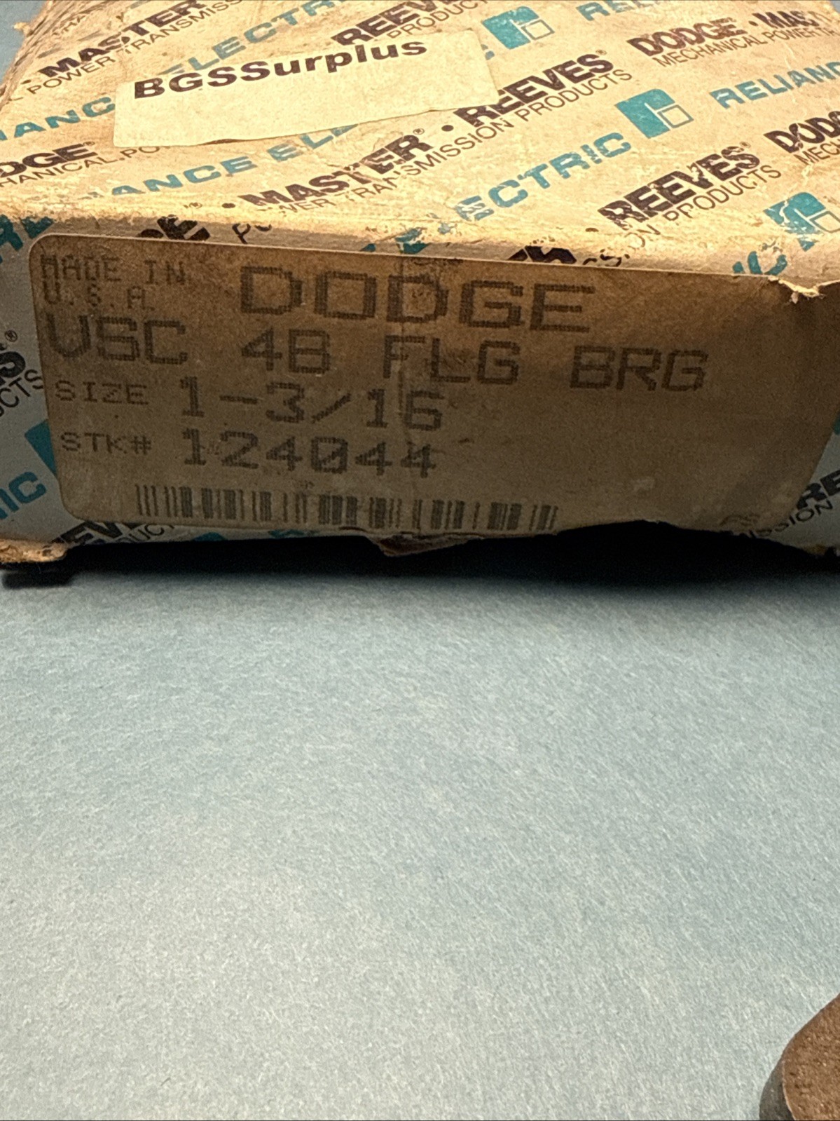 DODGE 1-3/16″ SHAFT 4-BOLT FLANGE BEARING 124044 Made In USA