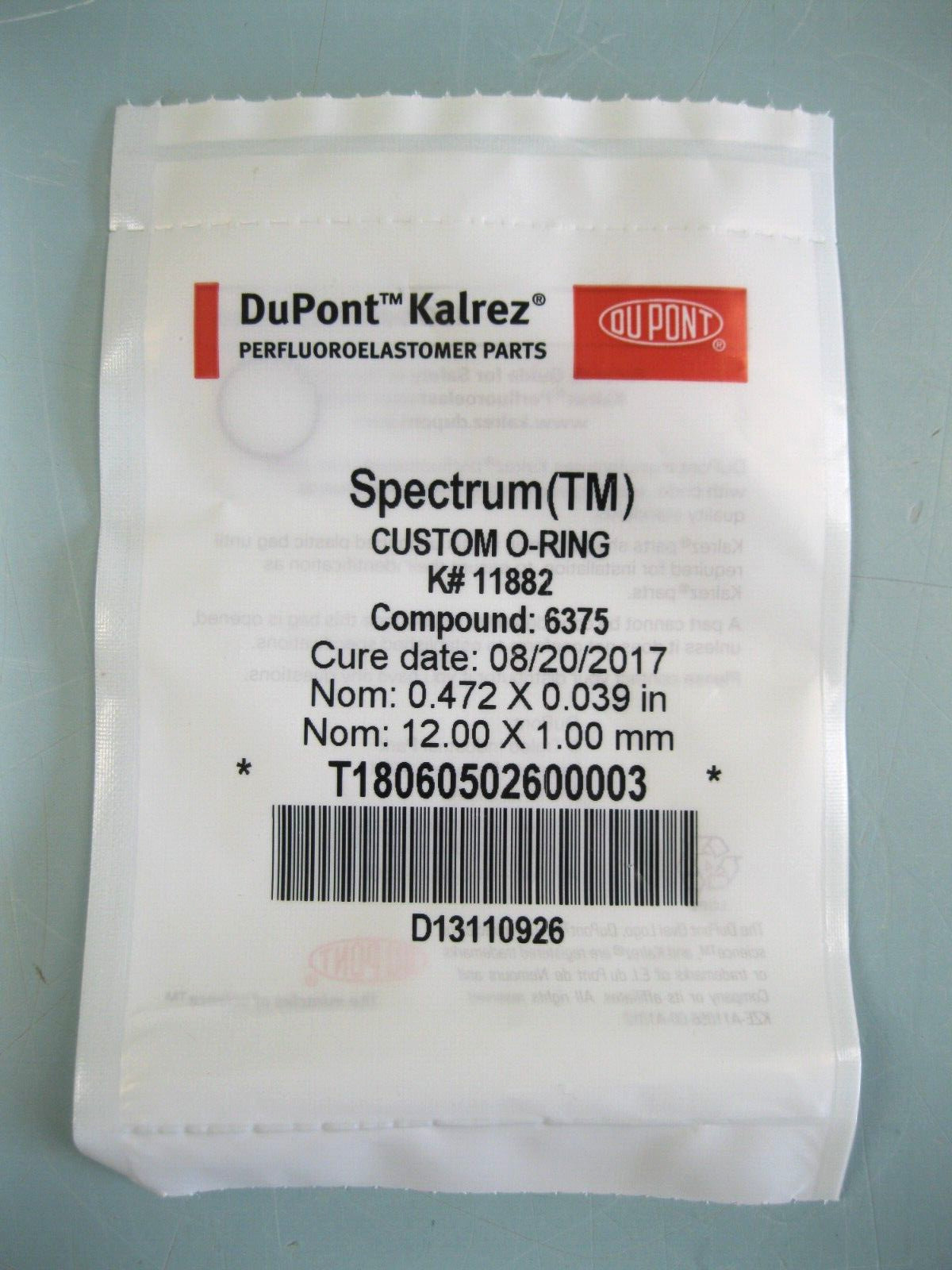 NEW Sealed DuPont Kalrez Spectrum K#11882 Compound 6375 O-Ring L14