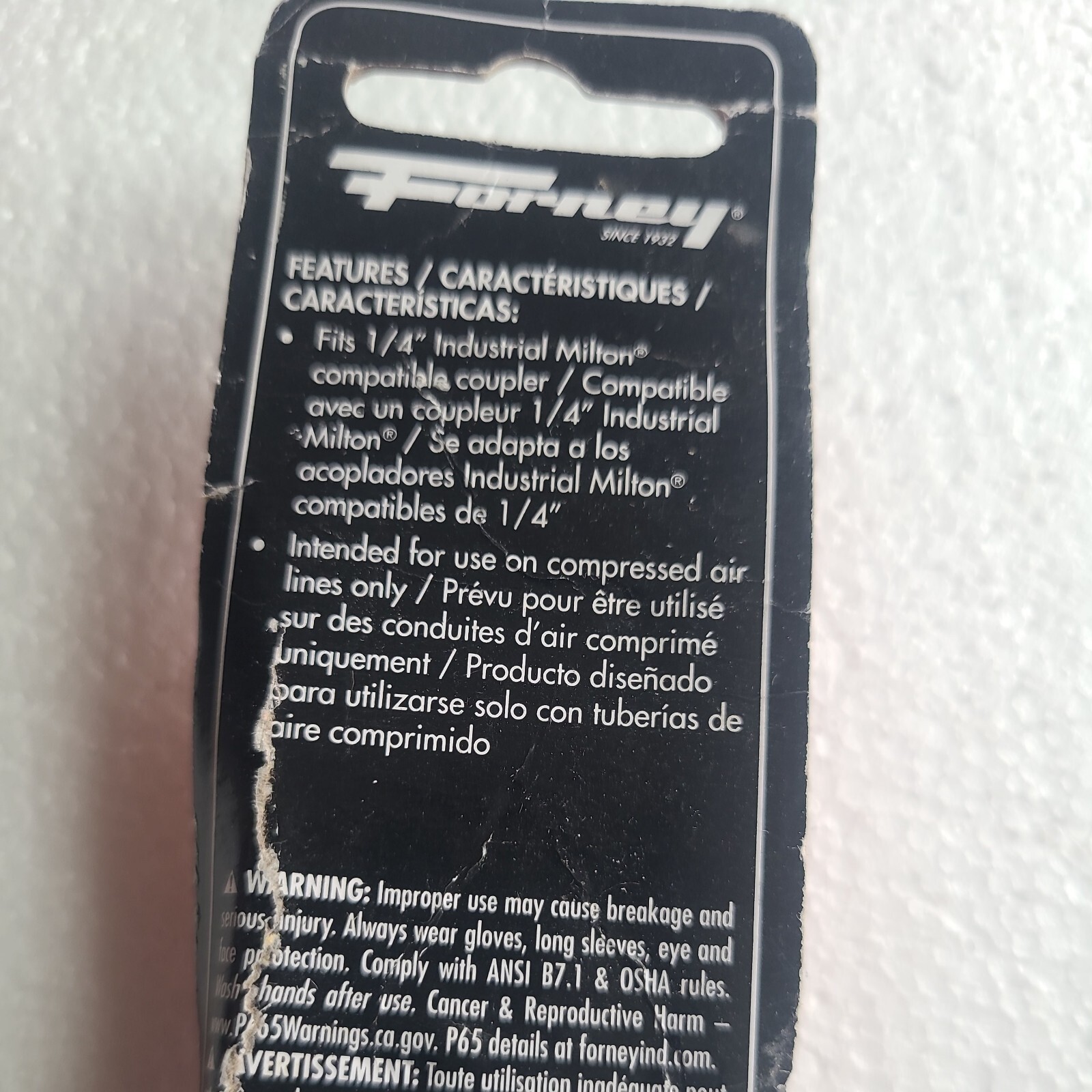 Forney Air Fitting Plug 1/4″ x 1/4″ MNPT 75600, Package dented