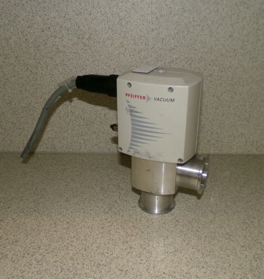 Pfeiffer EV 040 PA Electro Pneumatic Angle Vacuum Valve Stainless Steel