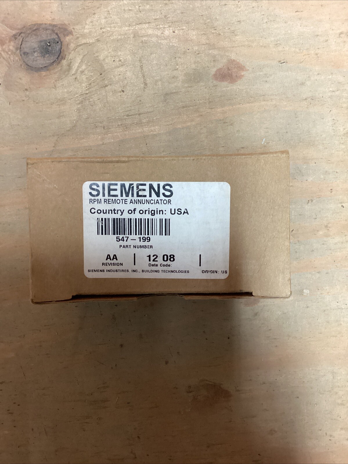 Siemens RPM Remote Annunciator 547-199