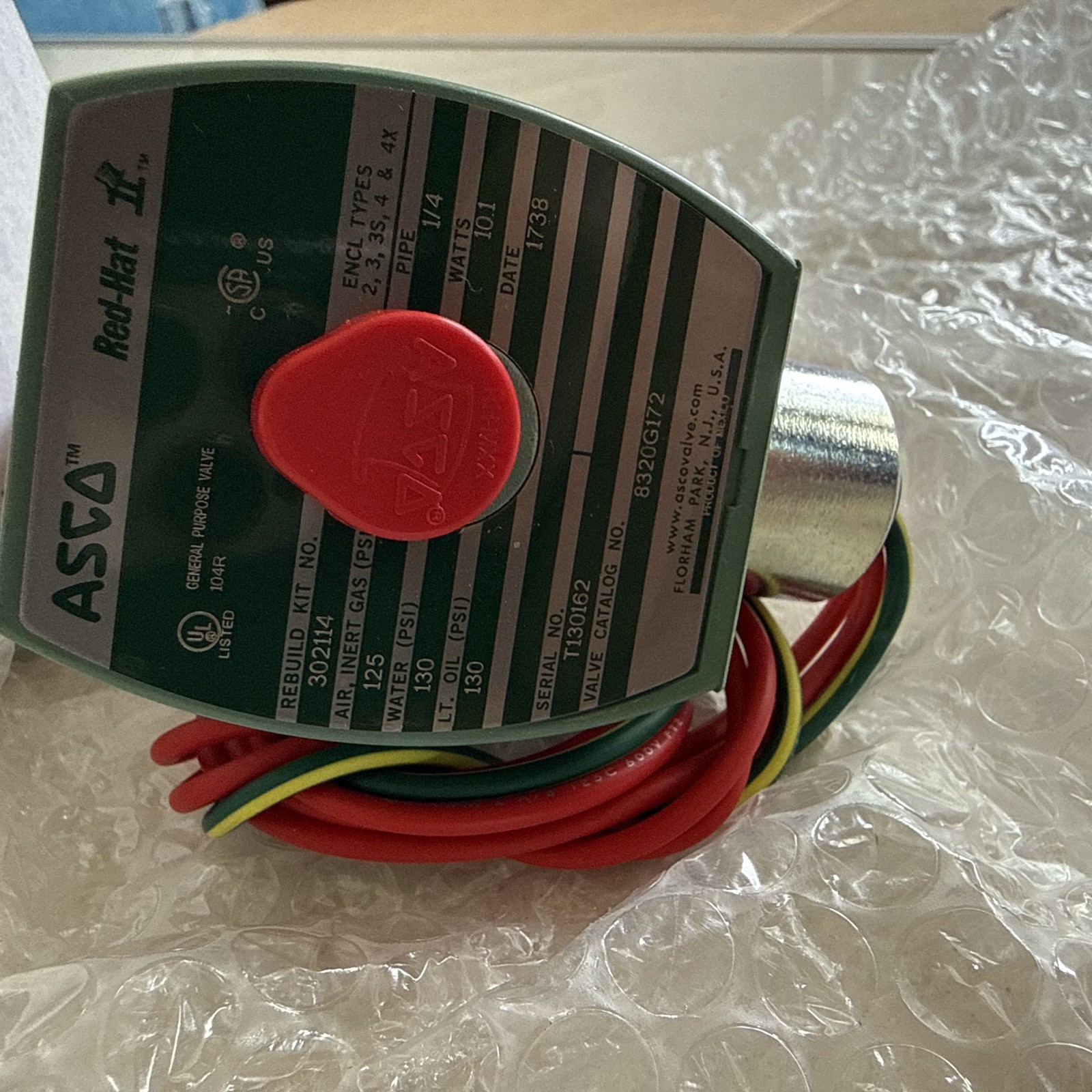 ASCO REDHAT 8320G172/ 3UL89 Quick Exhaust Solenoid Valve Brass New In Box