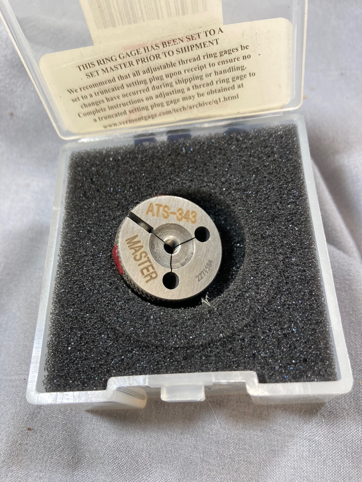 VERMONT GAGE 361117530 Threaded Ring Gauge Dimension Type Inch 8-32 Unc