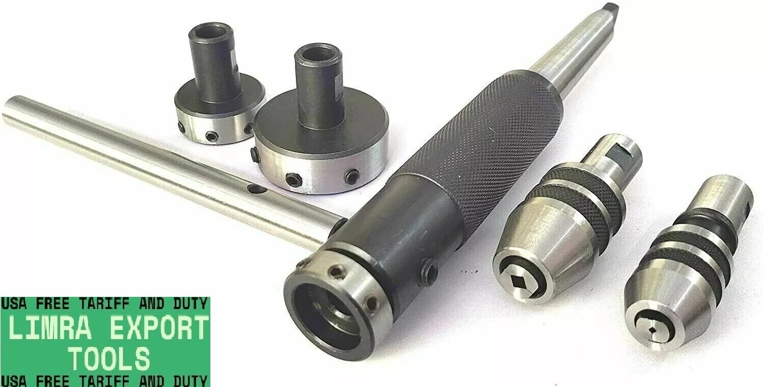 3MT Lathe Tailstock Tap And Die Holder set Sliding Floating Type MT3 Shank INCH