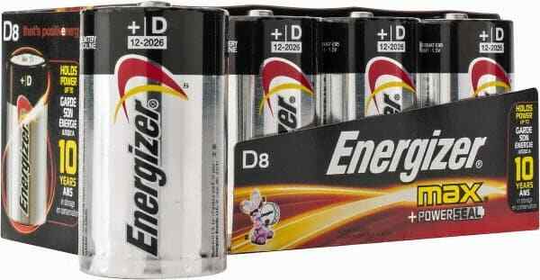 8 Pack Energizer E95FP-8 Size D, Alkaline Standard Batteries, 1.5 Volts