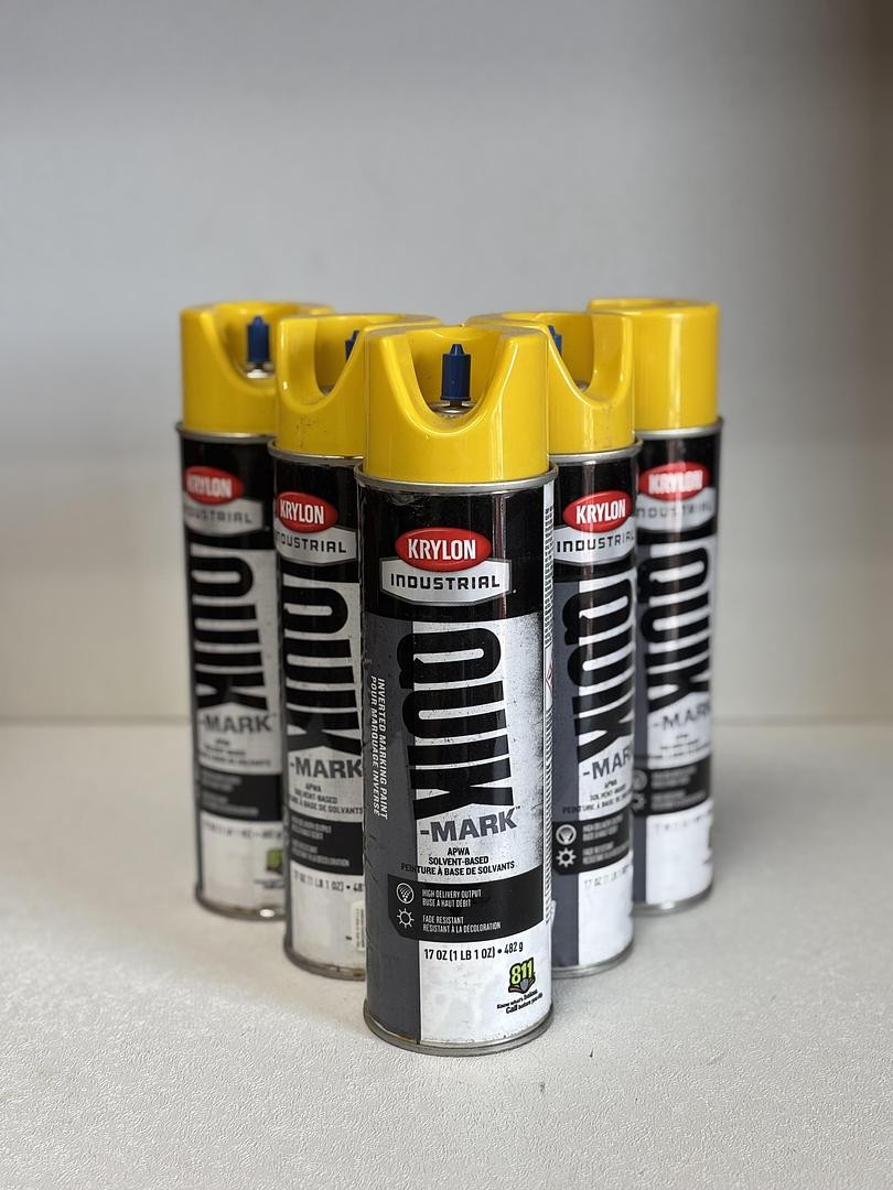 (Lot of 5) Krylon Quik Mark A03823007 APWA Safety Yellow 17oz GHA-SS2