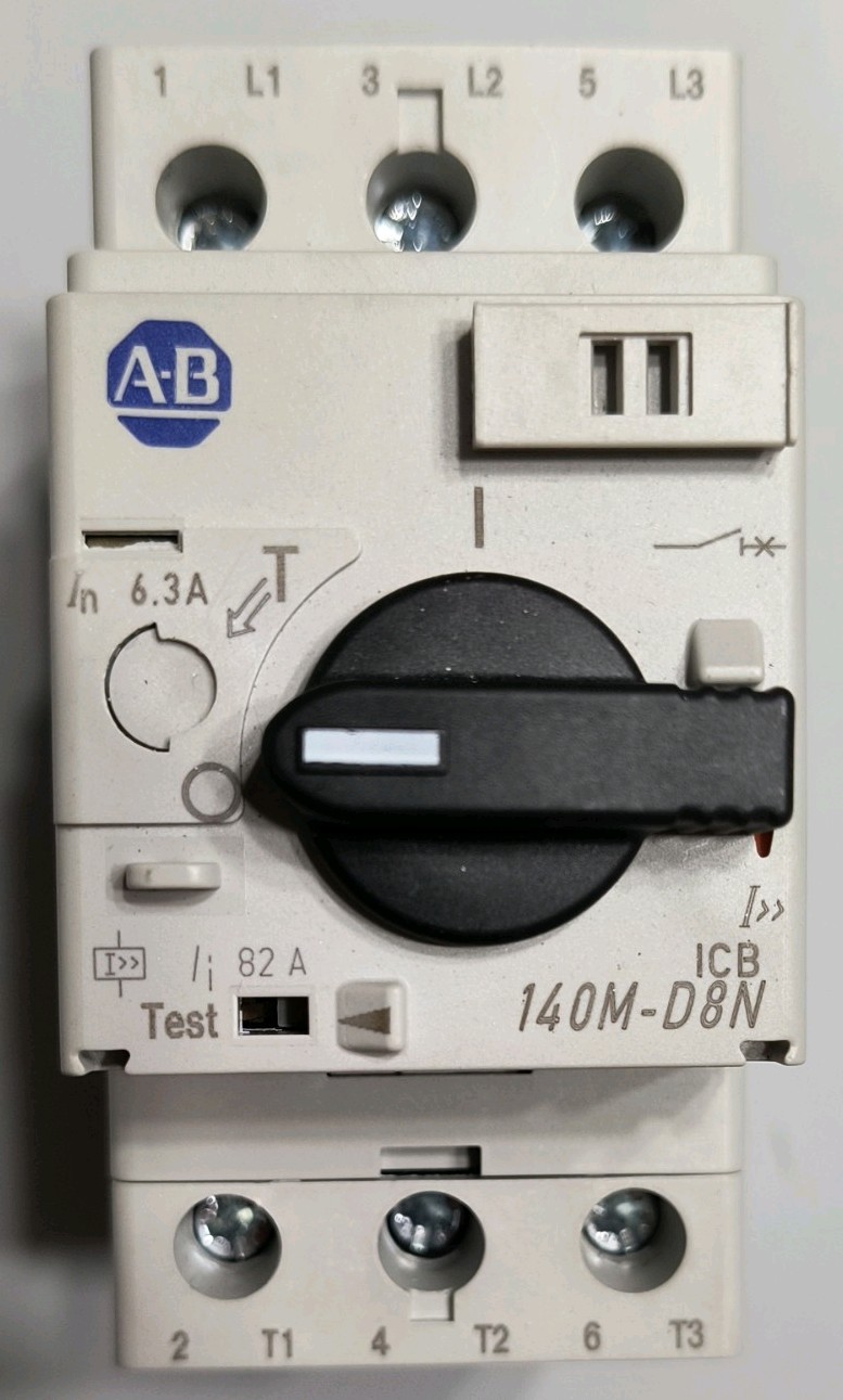 Allen-Bradley 140M-D8N-B63 Ser D, Motor Protector /Circuit Breaker, 6.3A, 480VAC