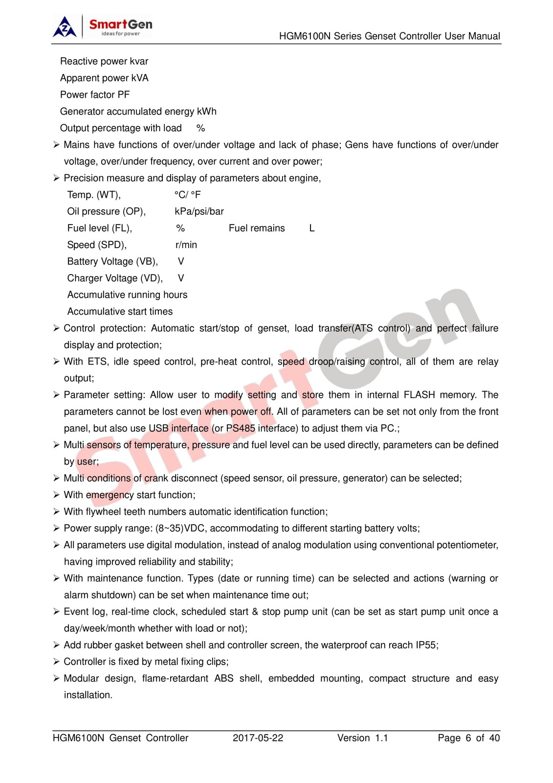 SmartGen HGM6120CAN AMF Genset Controller