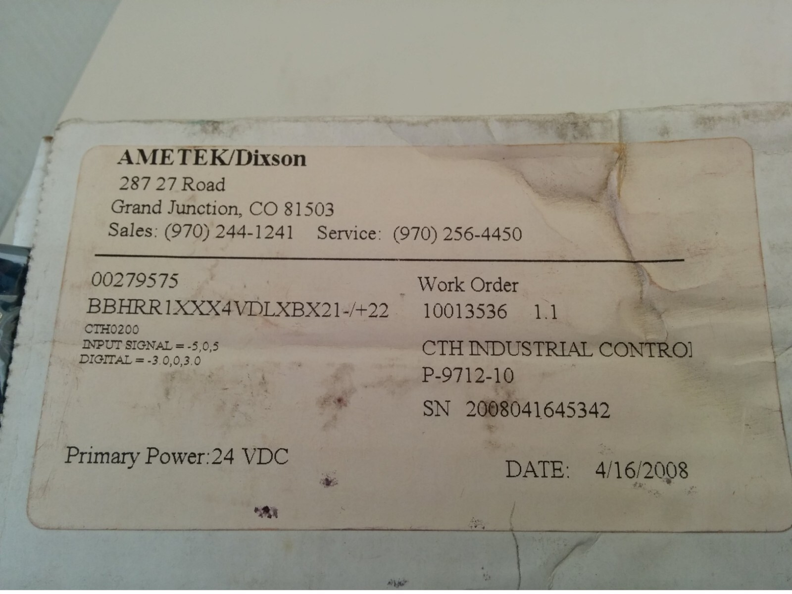 AMETEK DIXSON BBHRR1XXX4VDLXBX21-/+22 BARGRAPH METER, -3 TO +3, NIB