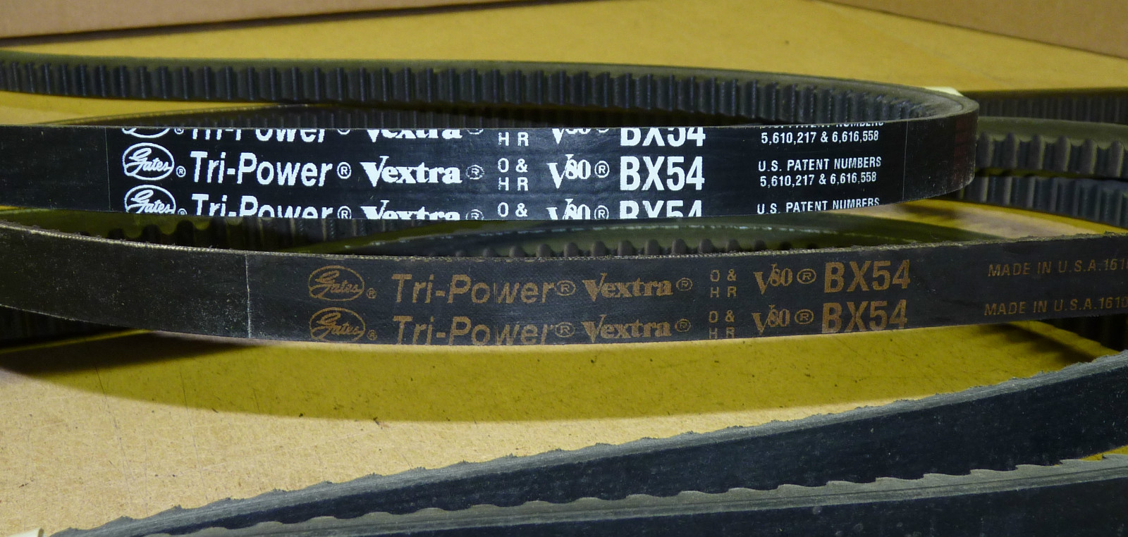 LOT of 6 – Assorted Gates BX-Sized Cogged V-Belt (BX50, BX52, BX54)