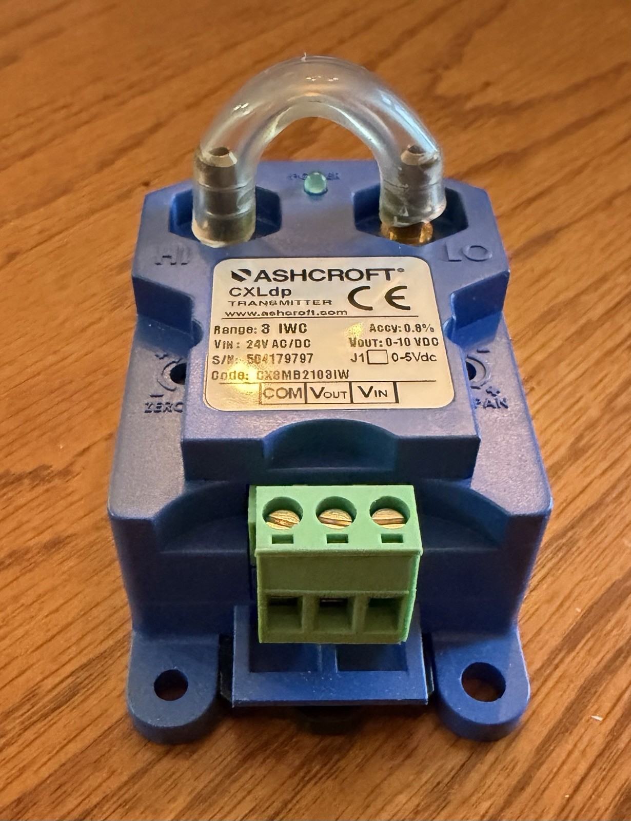 ASHCROFT CXLDP CX8MB2103IW 3″Wc DIFFERENTIAL PRESSURE TRANSMITTER