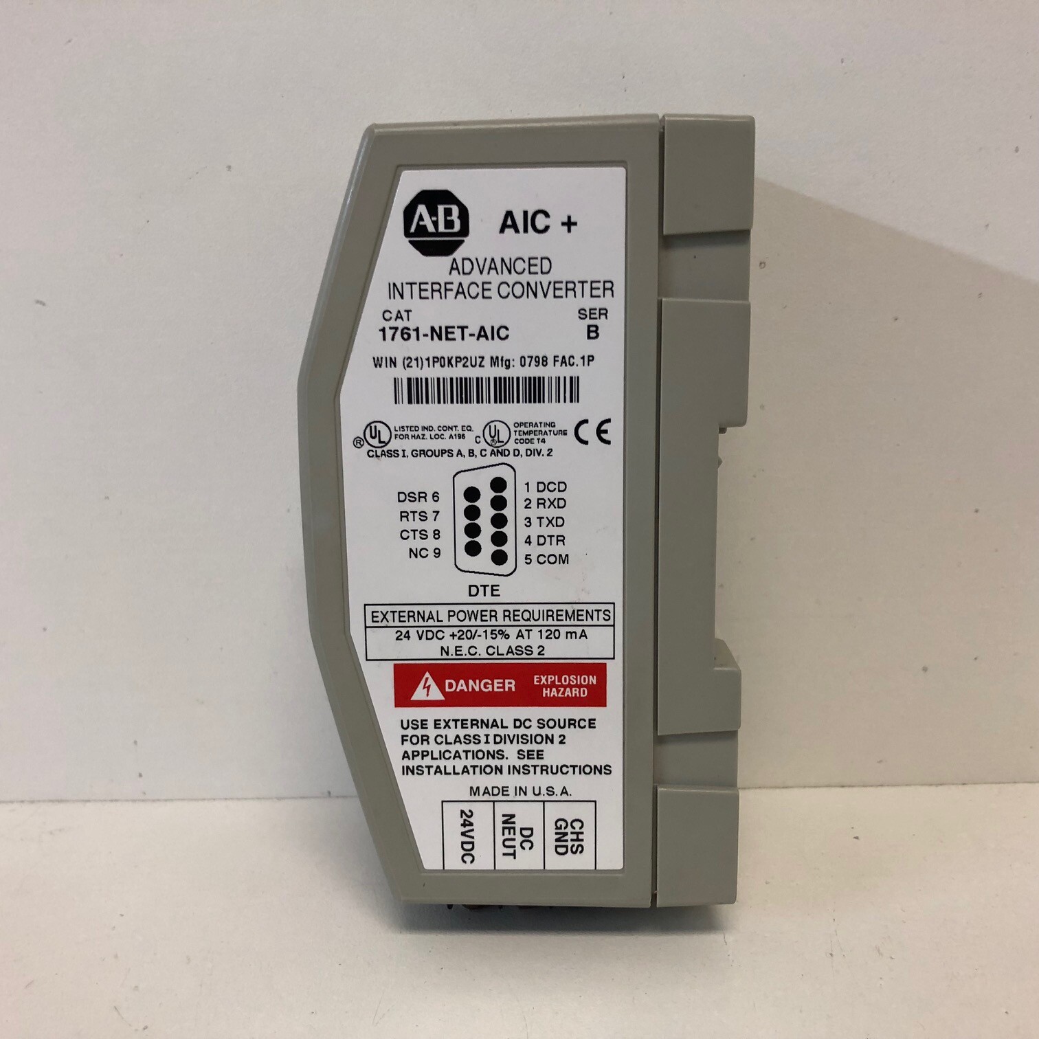 GOOD USED! ALLEN-BRADLEY SER.B ADVANCED INTERFACE CONVERTER 1761-NET-AIC