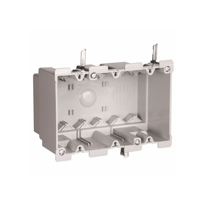 PASS & SEYMOUR S352W OLD WORK BOX 52 CU-IN 3 GANGS THERMOPLASTIC GRAY
