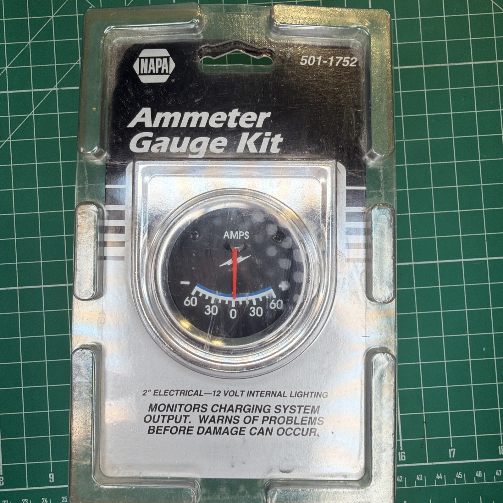 Napa 501-1752 Ammeter Gauge Kit -60-0-60+ 12volt Internal Lighting