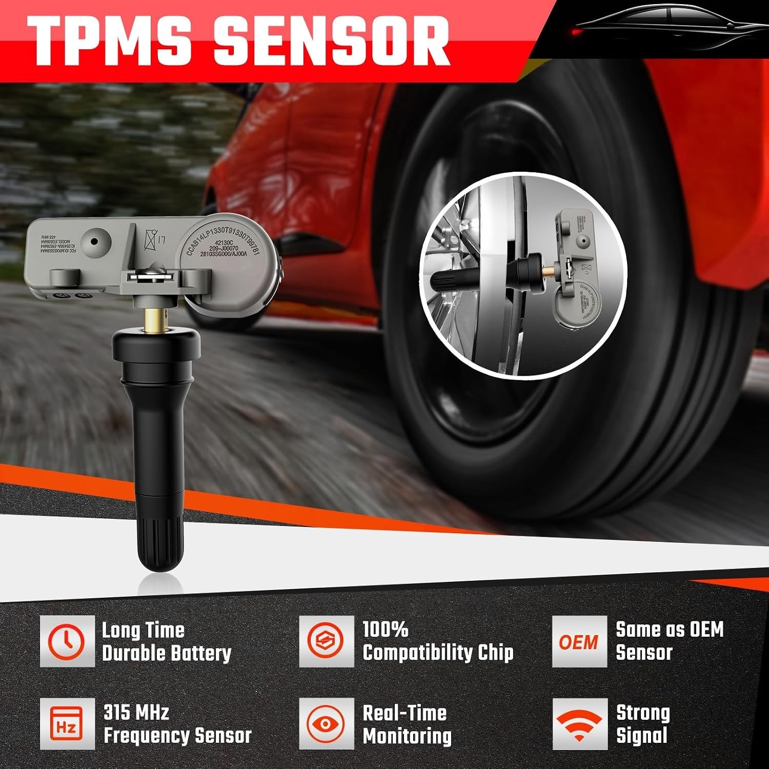 4x GM Chevy GMC Buick Genuine 13586335 TPMS Tire Pressure Monitoring Sensor