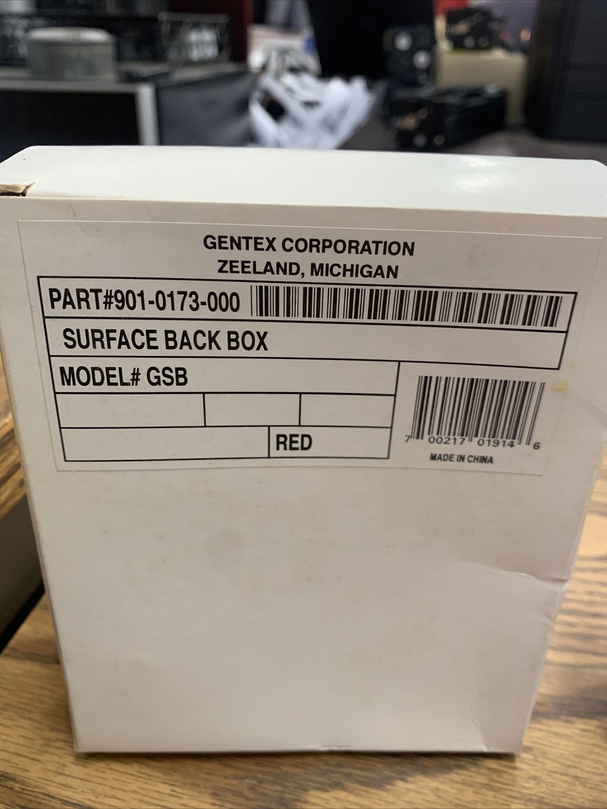 Gentex 901-0173-000 Back Box Model GSB RED