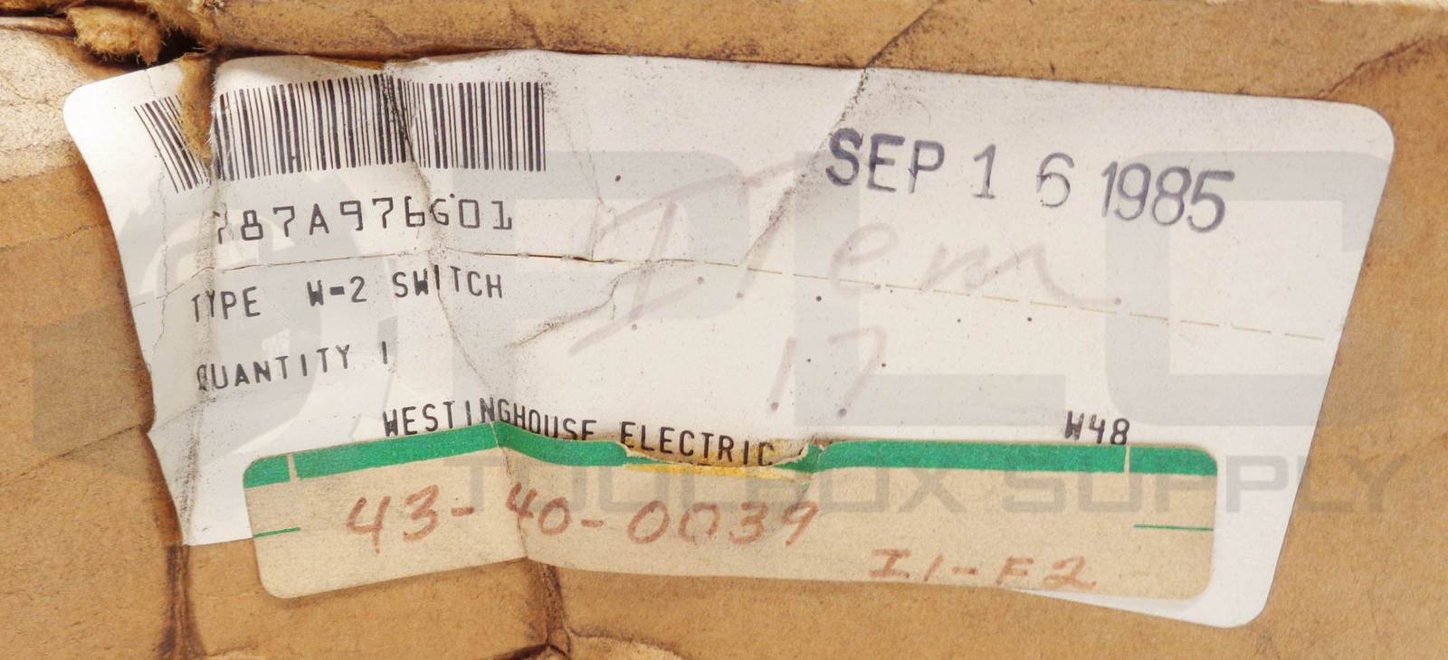 NEW WESTINGHOUSE 787A976G01 ROTARY SWITCH TYPE-W2 600V 20A 2CAM *READ*