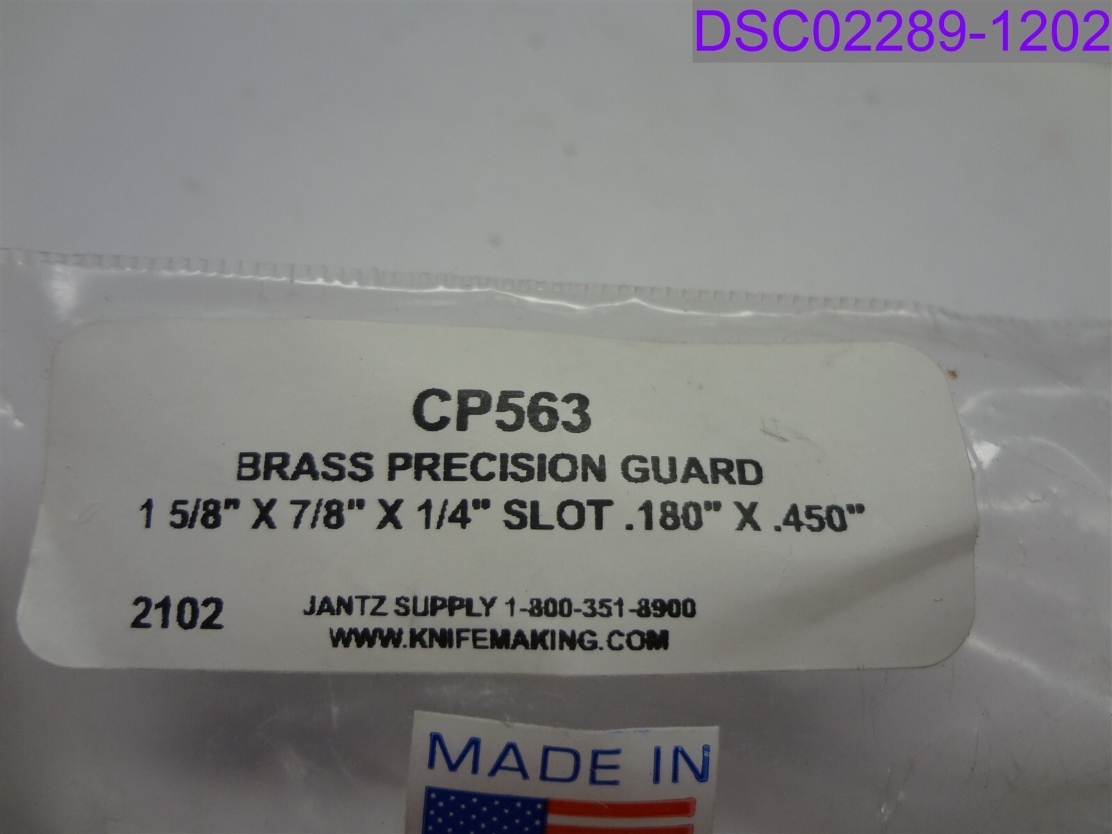 Qty = 12: Jantz Brass Precision Guard 1-5/8″ x 7/8″ x 1/4″ Slot .180″ x .450″