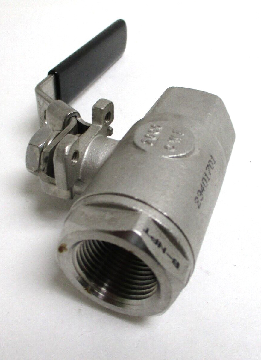 3/4″ FNPT SST 2000 PSI BALL VALVE, LEVER OP., LOT OF 2 ,SURPLUS