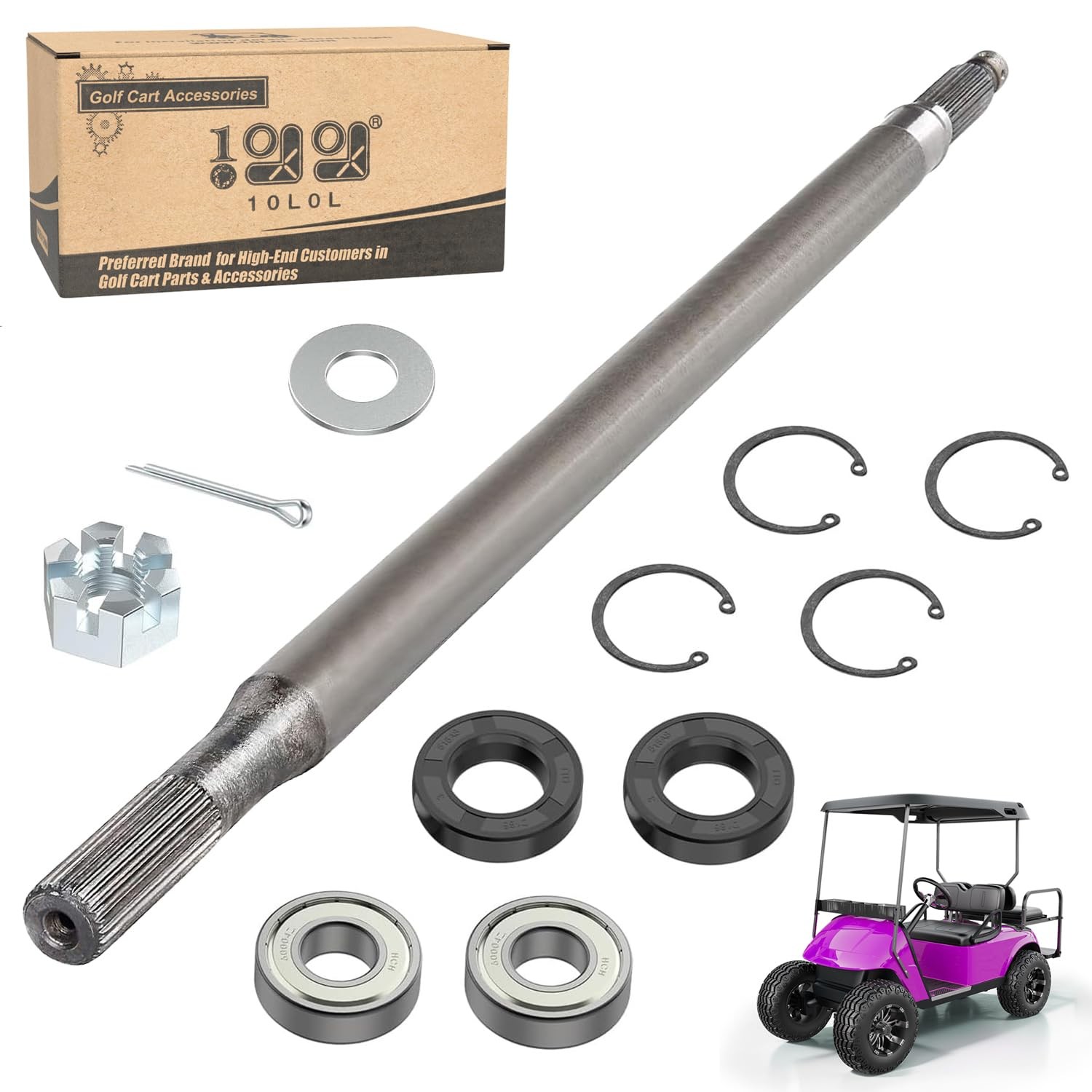 Ezgo TXT Rear Axle Shaft 10L0L Driver Side Electric Golf Cart 1994-2013