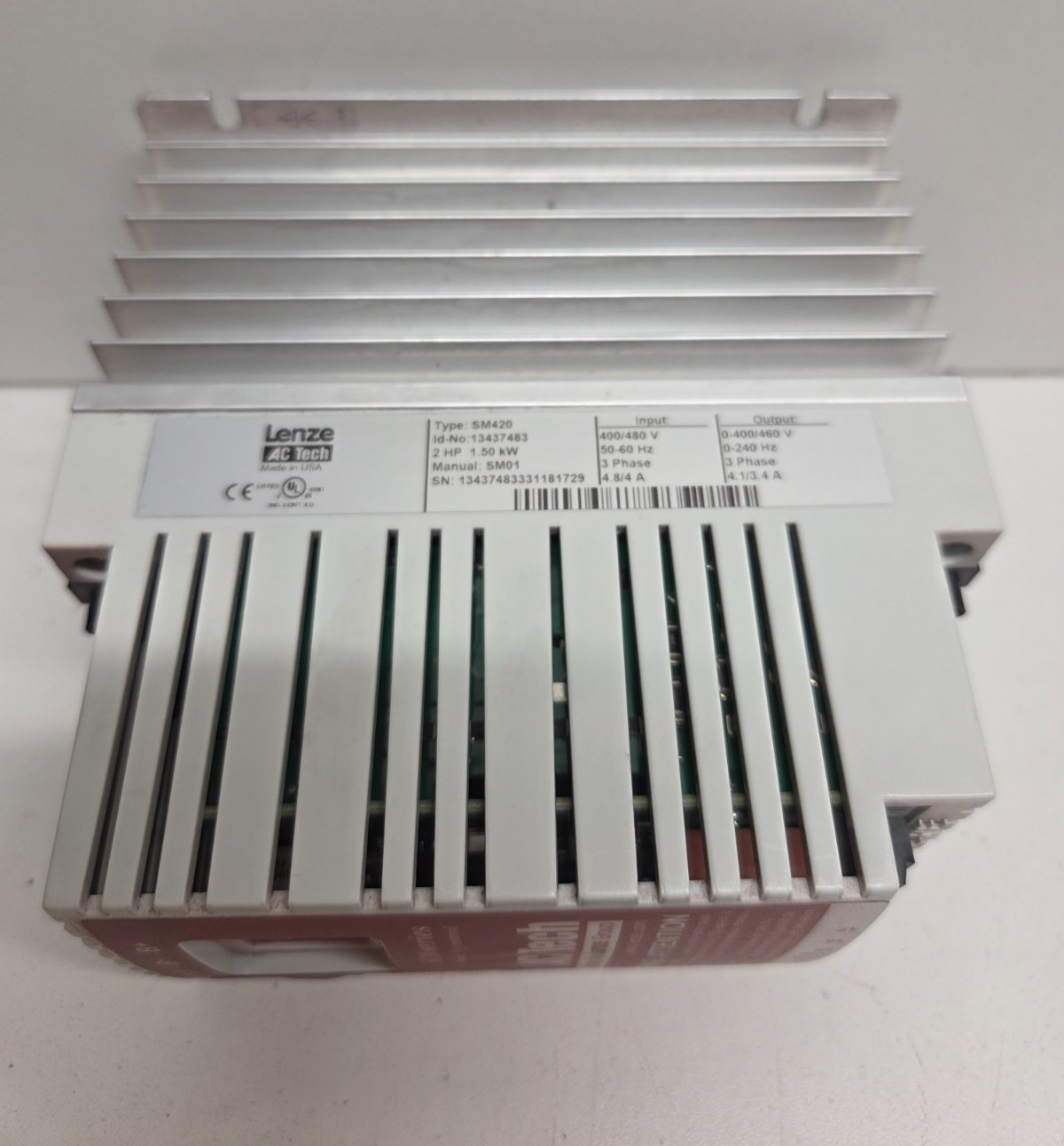 GUARANTEED! LENZE AC TECH 400/480V 3PHASE 2HP SCM SERIES INVERTER DRIVE SM420