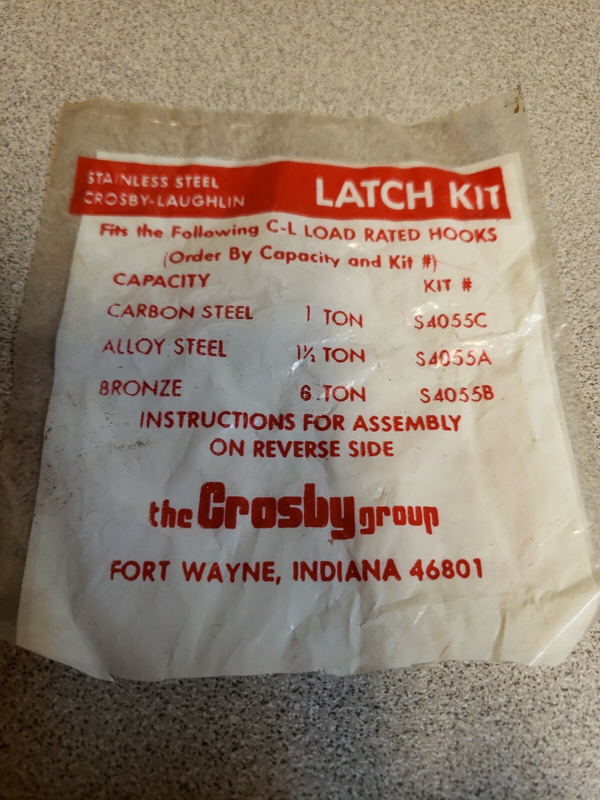 Crosby-Laughlin Latch Kit 1Ton C, 1.5Ton S, 6Ton Bronze #S4055 Lot of 10