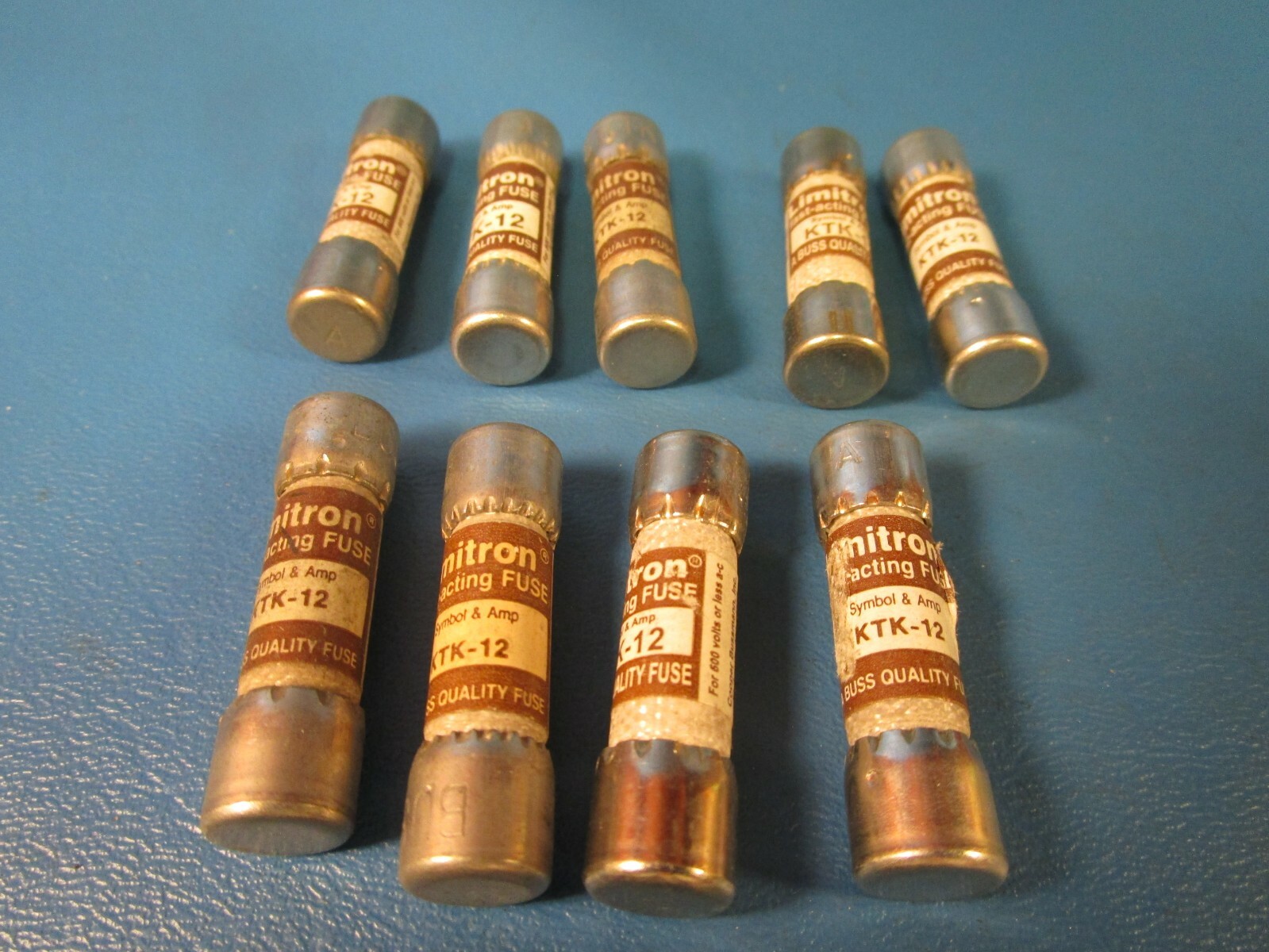 LOT OF 9 Bussmann Limitron KTK-12 Fuses, Fast Acting, Cooper