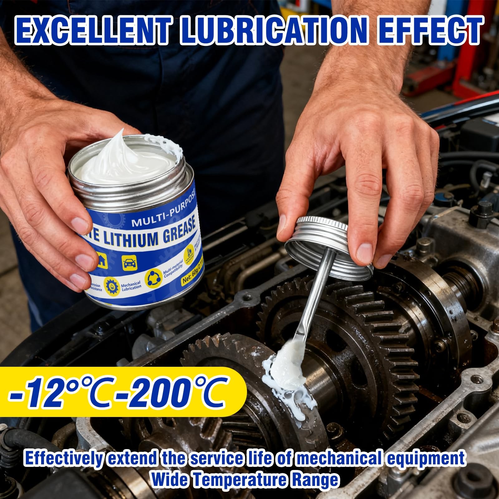 White Lithium Grease 60 ML, Multi-Purpose Garage Door Lubricant, Bike Grease…