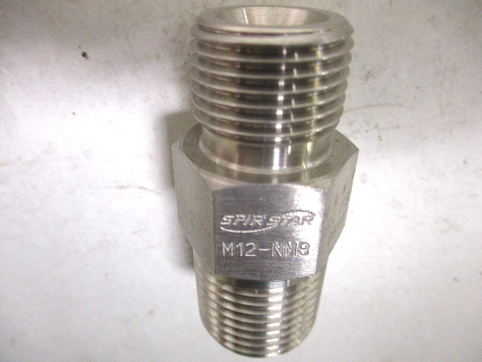 SPIR STAR , M12-NM8 , SST , 3/4″ -16 TYPE-M x 1/2″ MNPT x 2″ , 15000 PSI