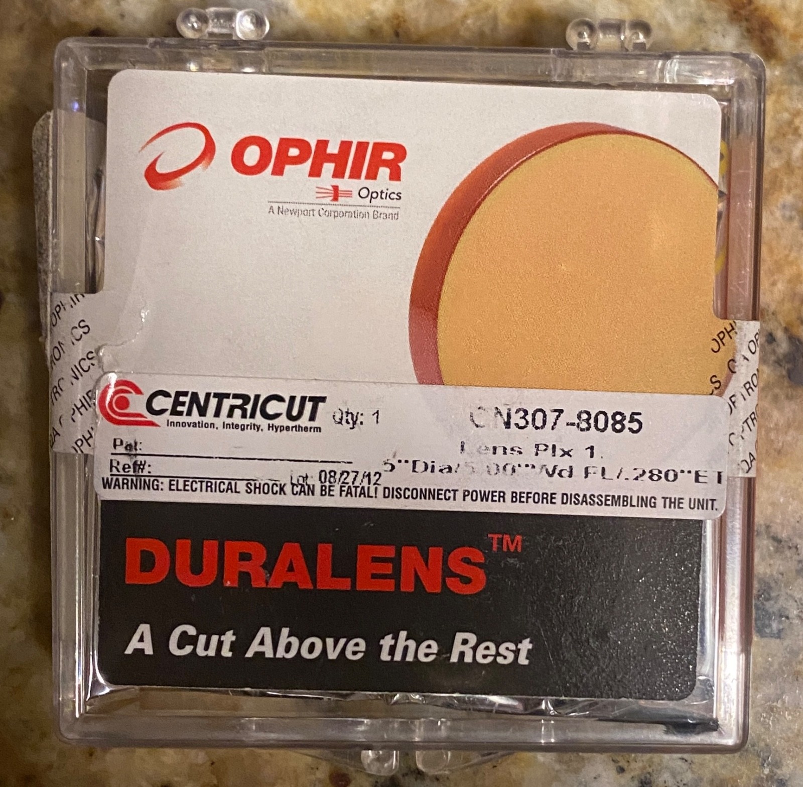 Ophir P/N 6100 Lens ZnSe PLCX D=1.5 ET=7.11 mm FL=5.13