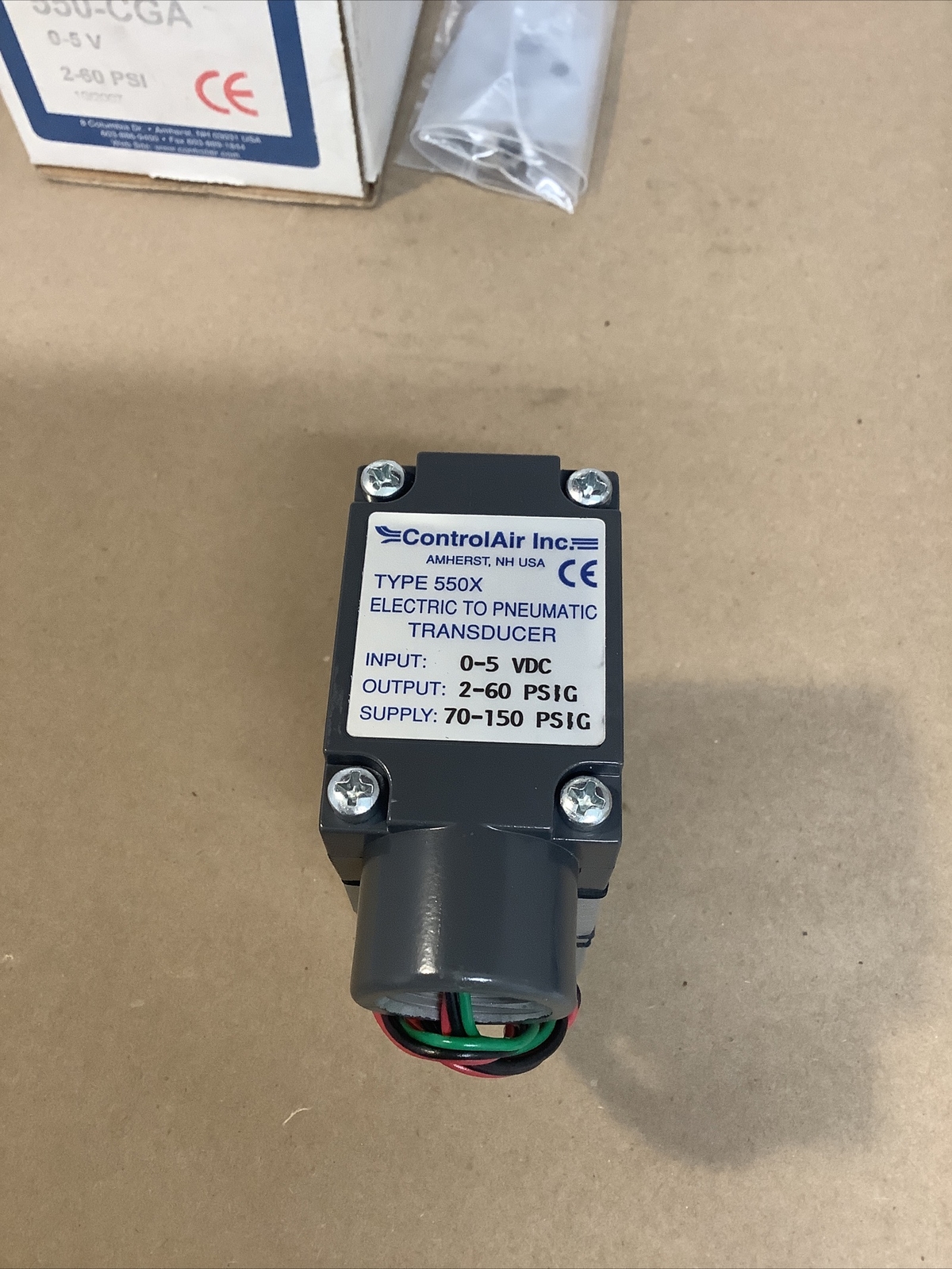 Control Air Inc Electronic To Pneumatic Transducer Type 550X