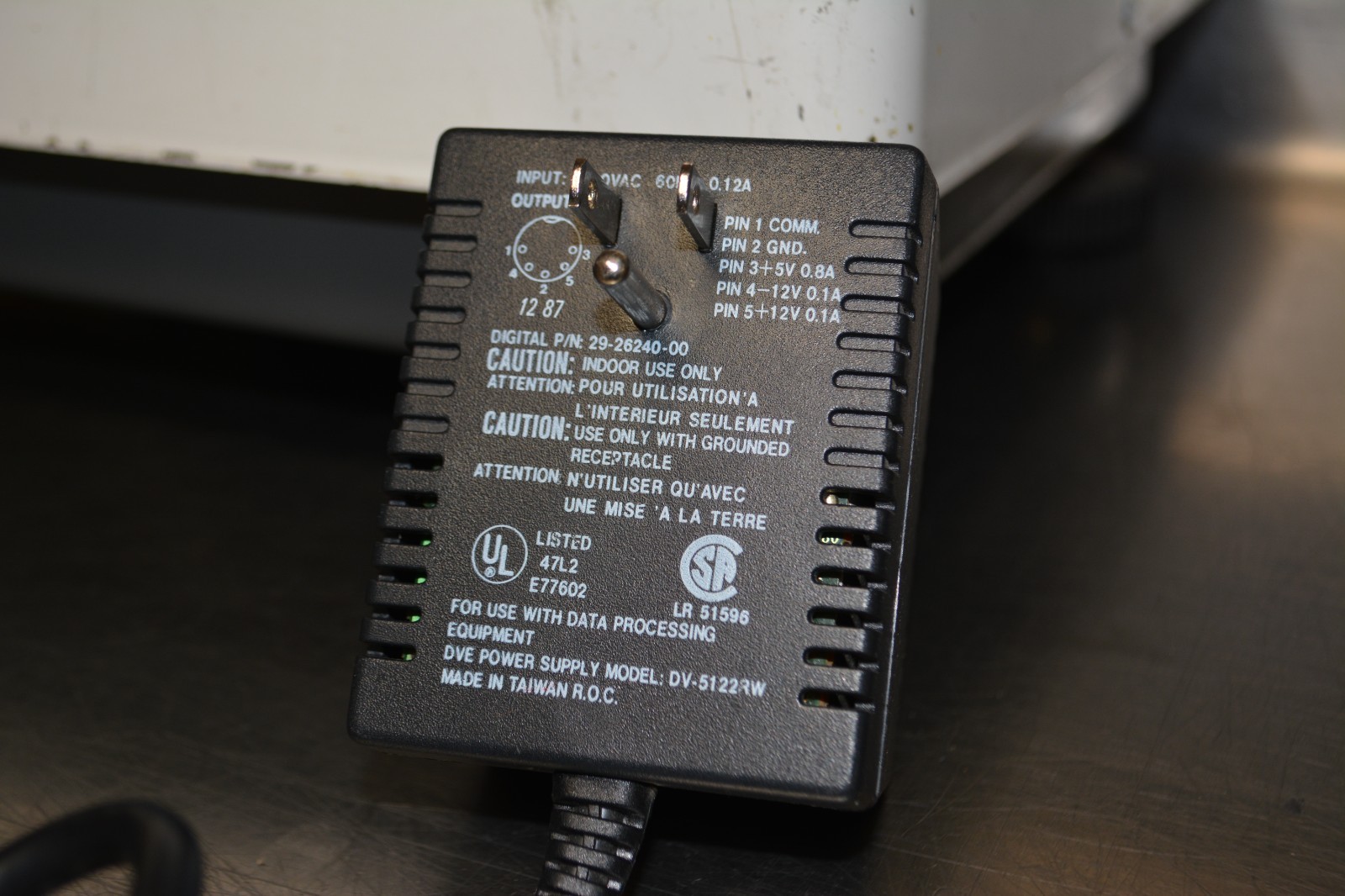 DIGITAL POWER SUPPLY 29-26240-00 FOR DATA PROCESSING EQUIPMENT 120VAC 60HZ 0.12A