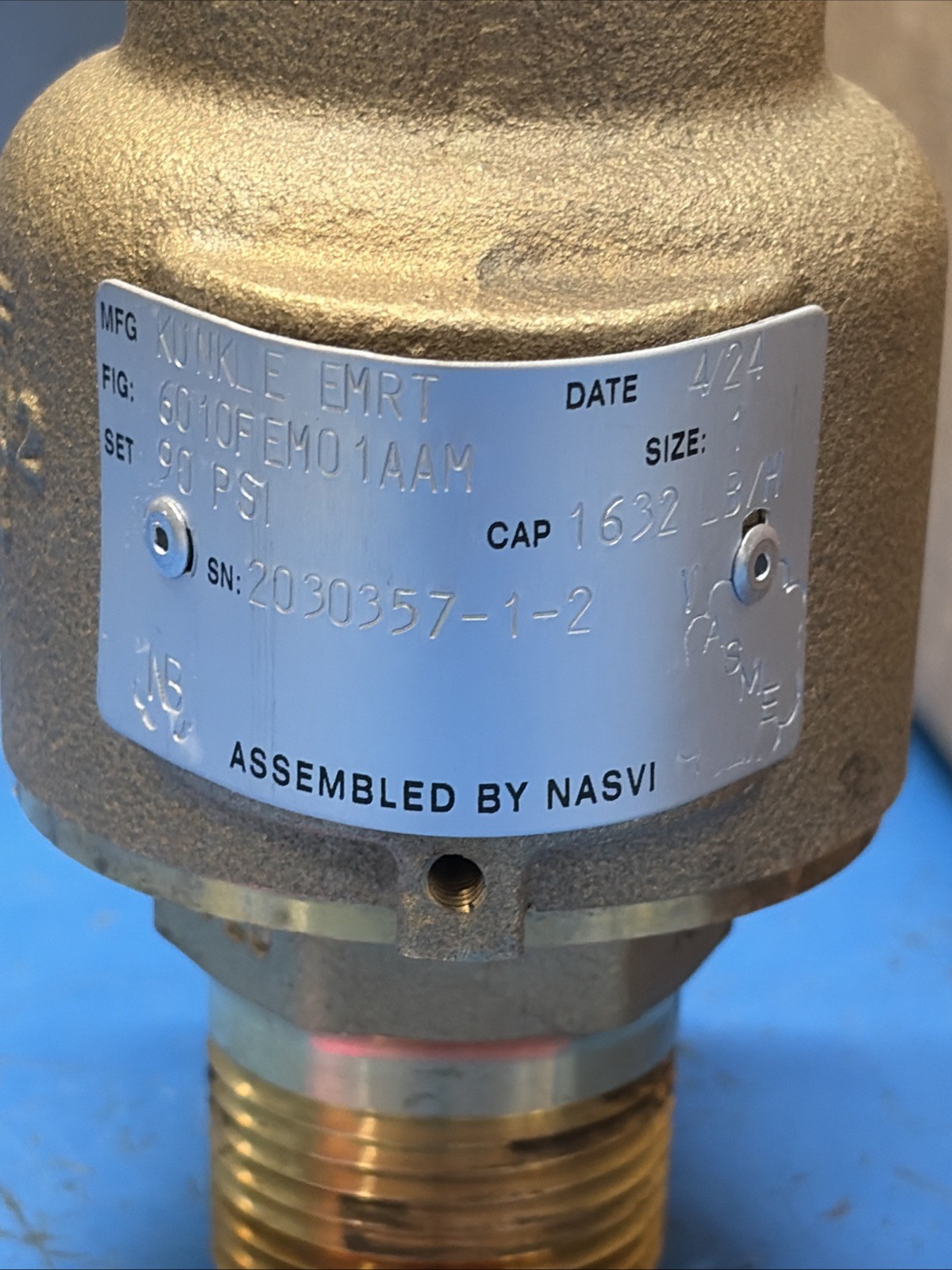 Kunkle Valve 6010FEM01AAM Sz.1 Set At 90 PSI NIB Fast 🇺🇸 Shipping + Warranty