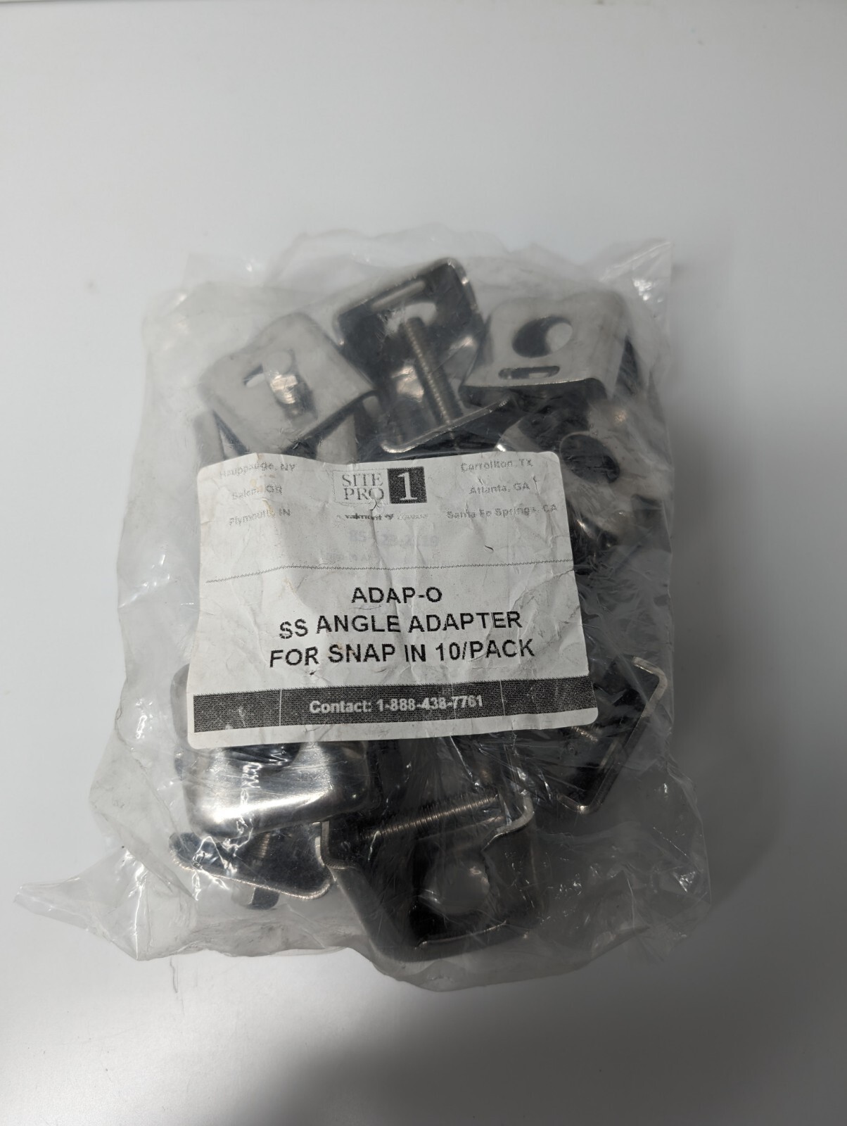 ADAP-O Angle Hanger Adapter Kit with 1″ Tapped Hole, Stainless, 10/Pkg
