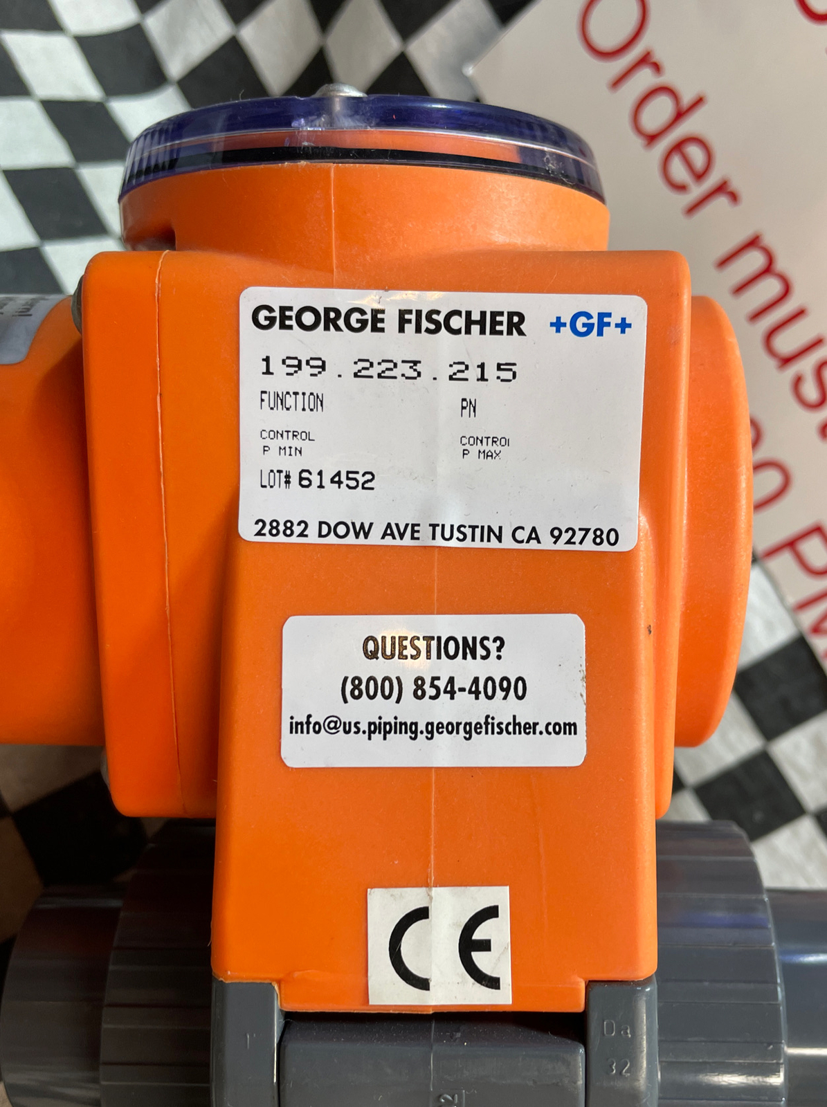 George Fisher +GF+ Pneumatic Actuated 2 Way Valve 1.25″ Socket 199.223.215 #153C