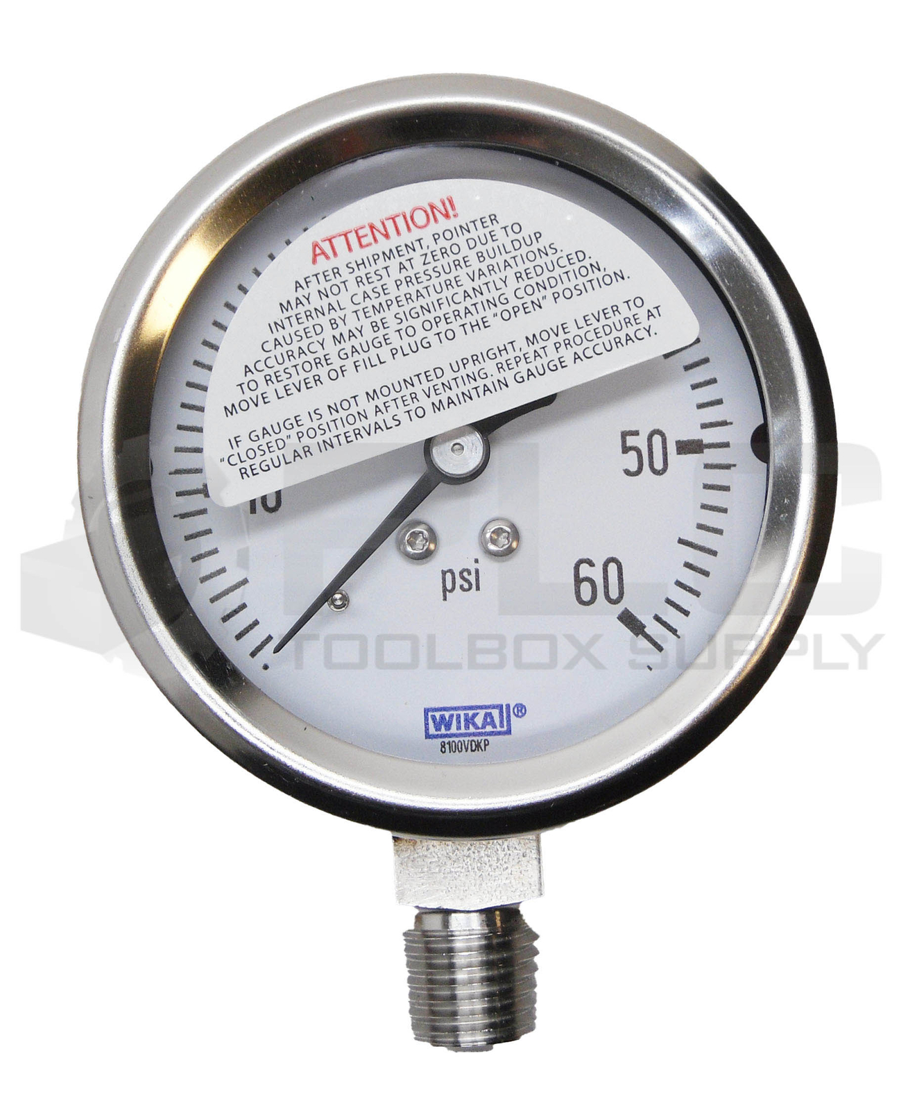 NEW WIKA 9768718 PRESSURE GAUGE 0-60PSI 1/4″ NPT 232.53 2.5″