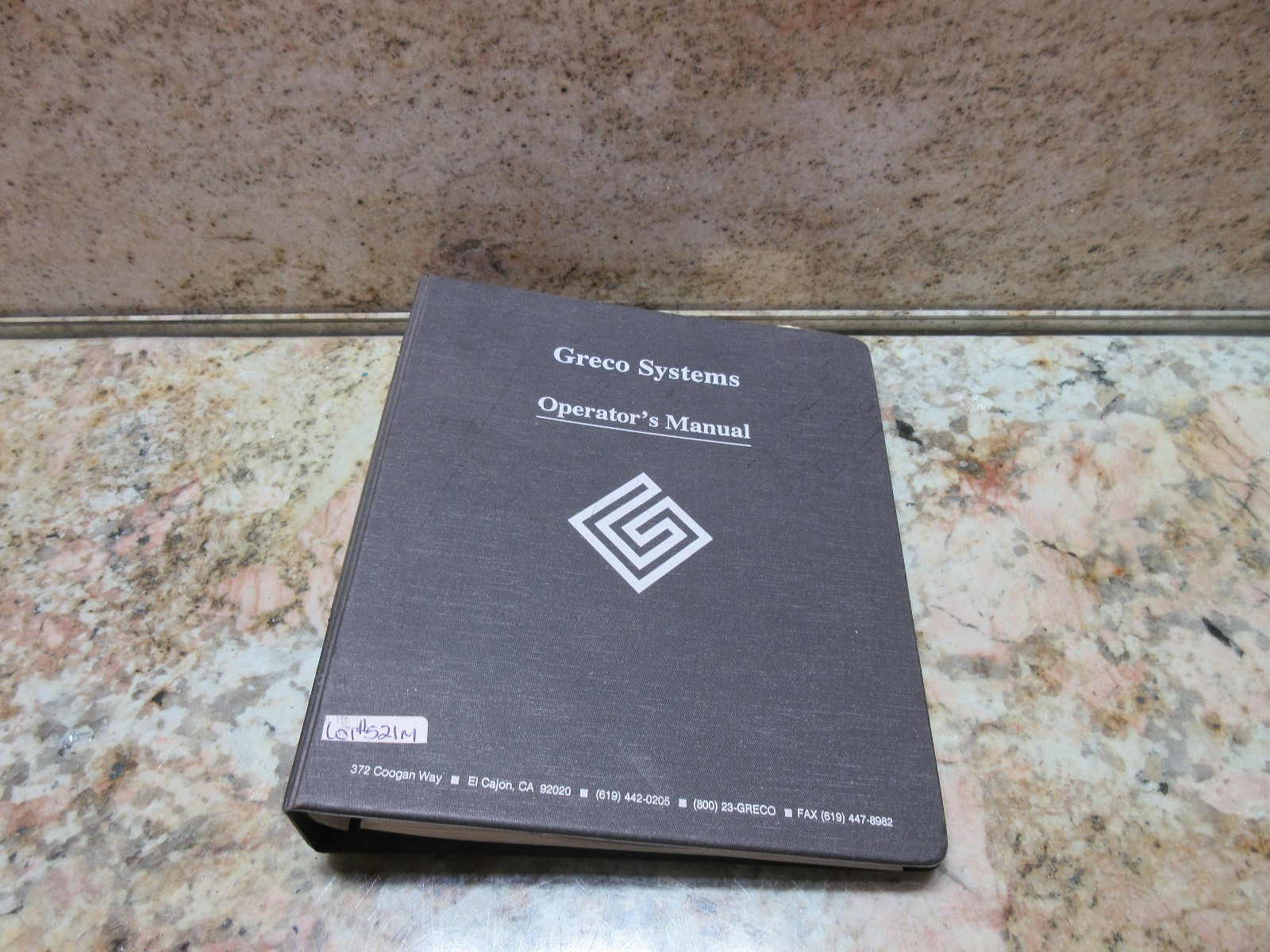 GRECO SYSTEMS OPERATORS MANUAL OM-6066 CNC MINIFILE BOOK MANUAL