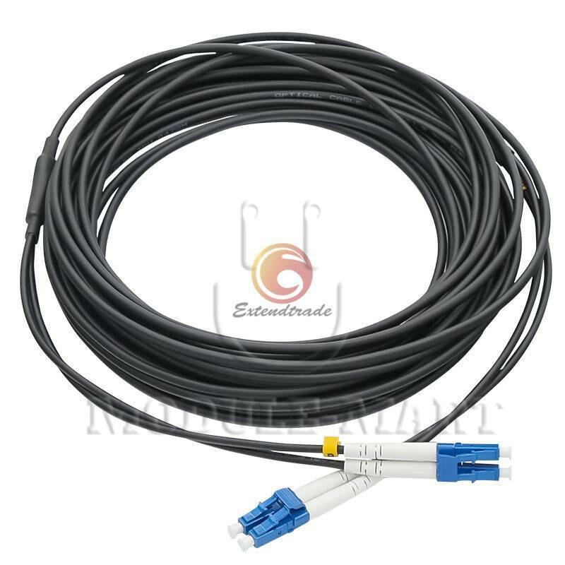 10M Black Armored Fiber Cable Duplex Fiber Optic Patch Cord LC-LC UPC SM 9/125