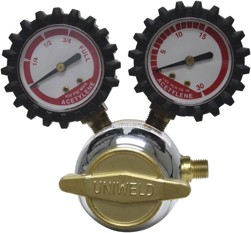 Uniweld RMC2 Patriot Series Acetylene Regulator Single Stage Brass