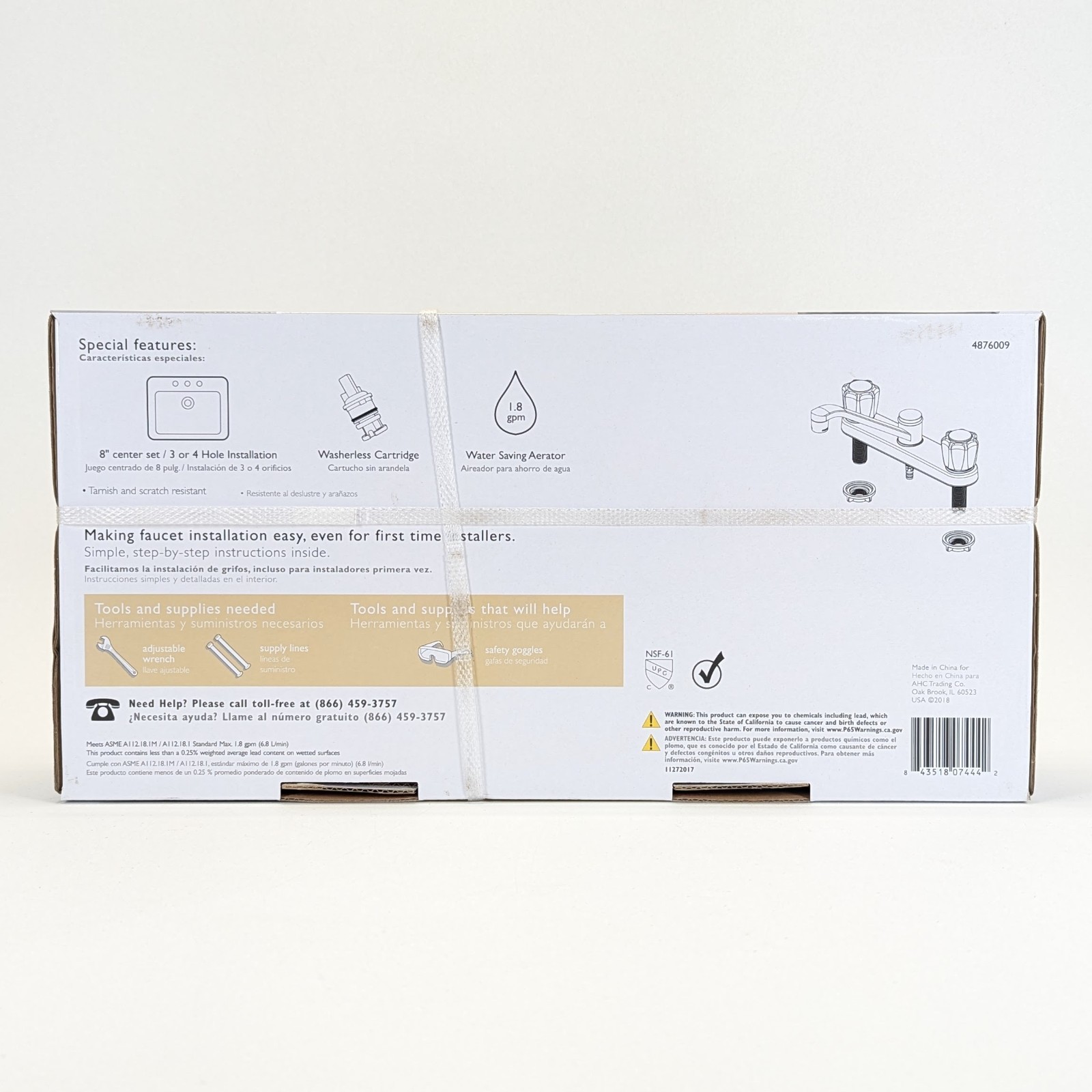 OakBrook 810N-D4001 1.8 GPM Essentials Chrome 2 Handle Mid Arc Kitchen Faucet