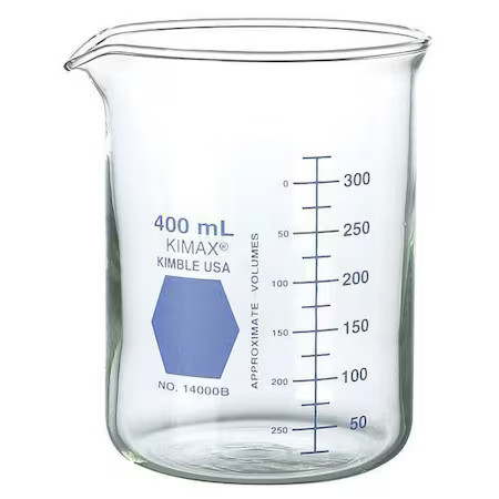 Kimble Chase 14000B-1000 Colorware Beaker, Borosilicate Glass, Low Form, 1 L /
