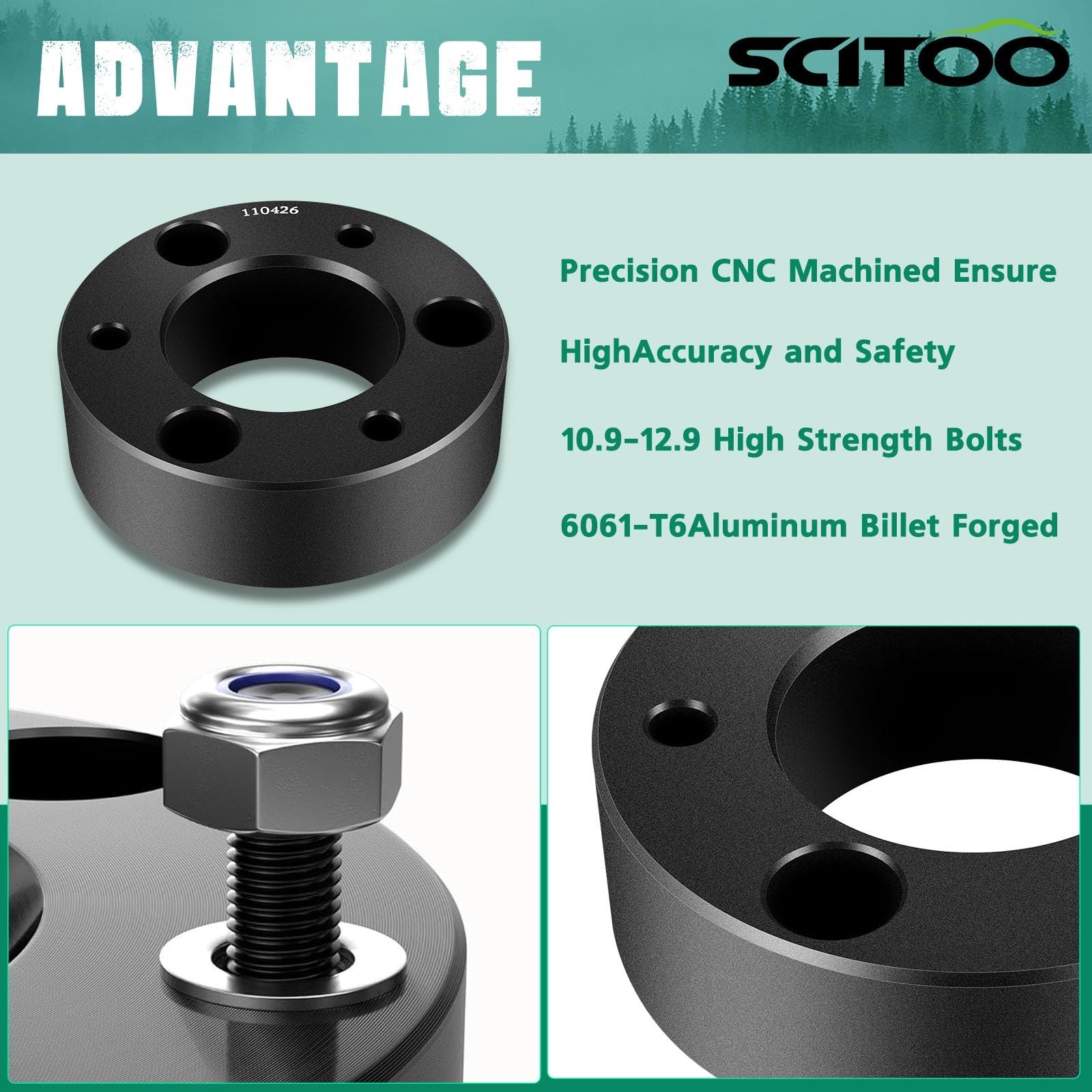 SCITOO Lifts 3 inch Front and 1.5 inch Rear Suspension Strut Spacers for Niss…