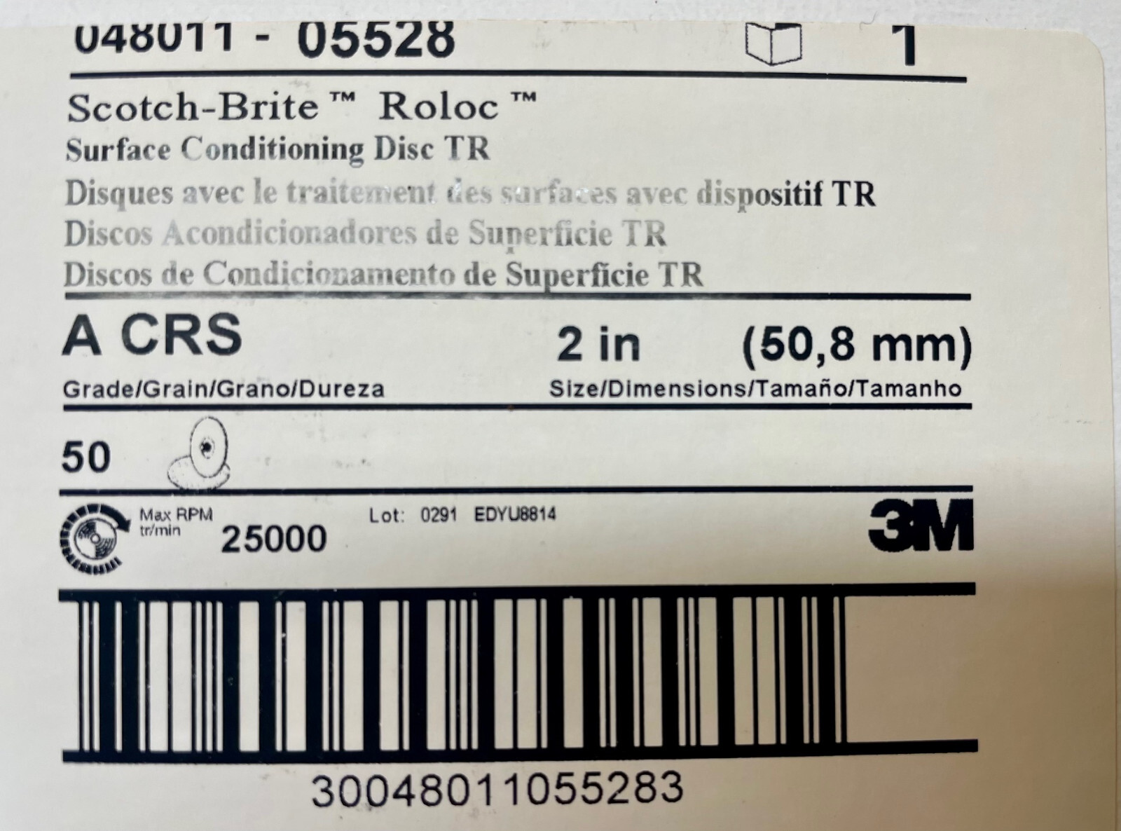 3M 048011-05528 2″ Roloc Disc; A-CRS; BX10; SAME DAY EXPEDITED SHIPPING!