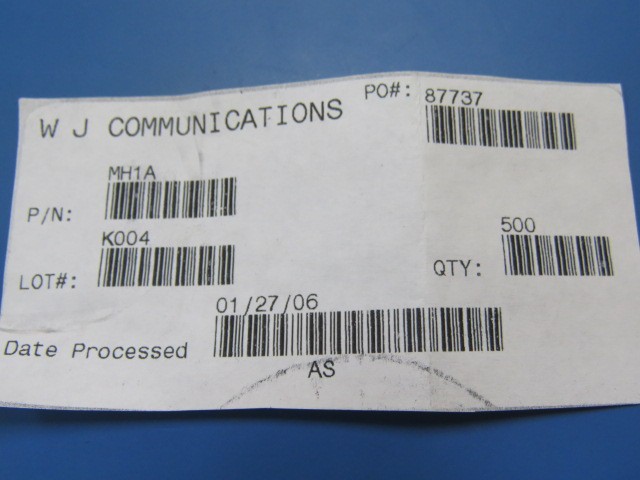 WJ COMMUNICATIONS MH1A Qty of 50 per Lot High Dynamic Range Mixer 1.7-2.0GHz, S