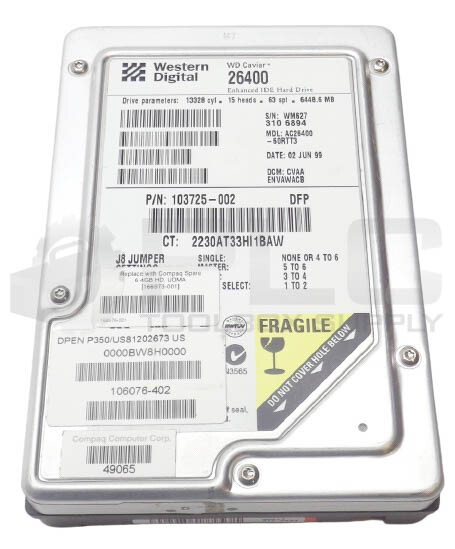 WESTERN DIGITAL 103725-002 CAVIAR 26400 HARD DRIVE HDD, 6.4GB